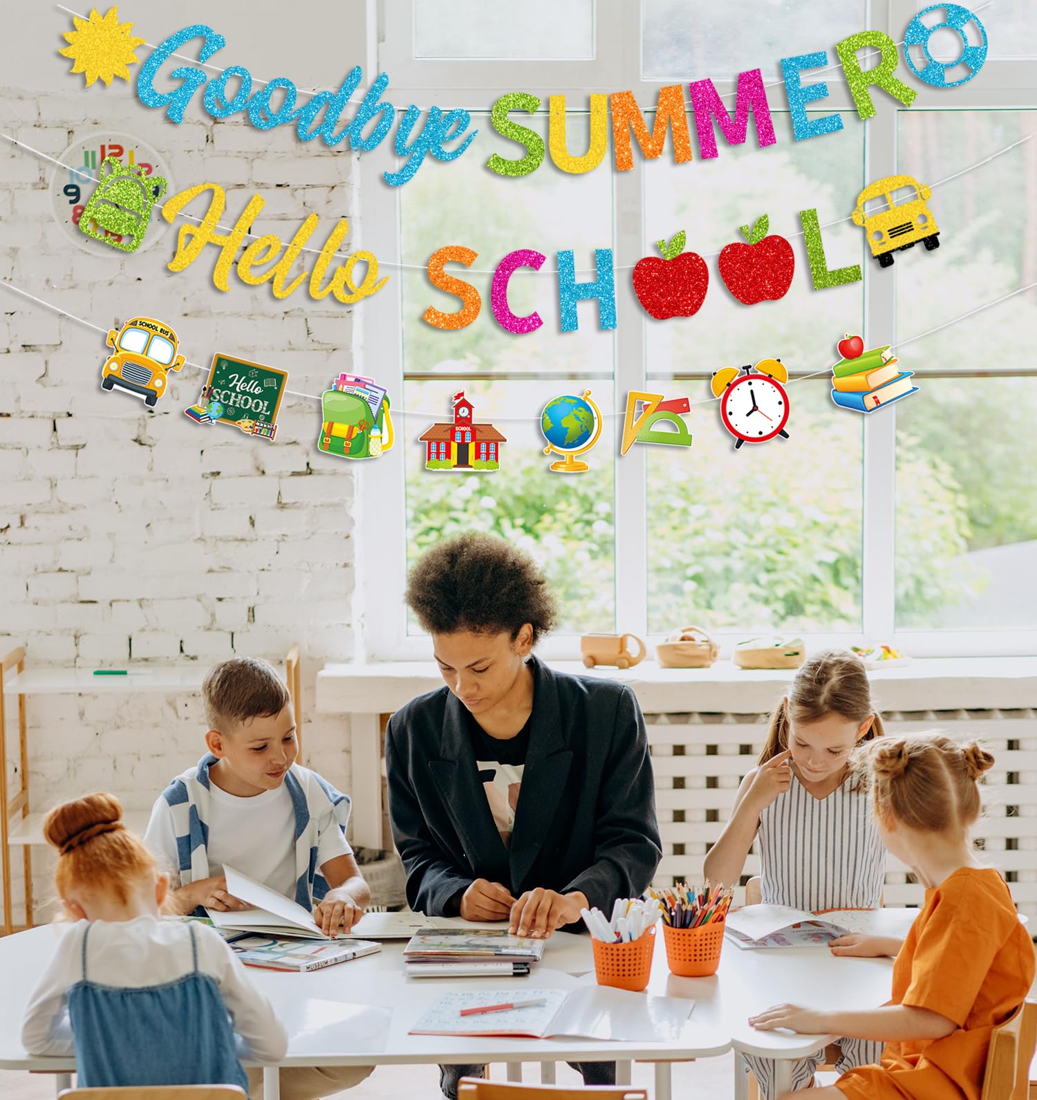 BZBAIS „So Long School Hello Summer“ Banner – 185x110 Cm, Sommer-Partydekoration, Mit Aufhängebändern