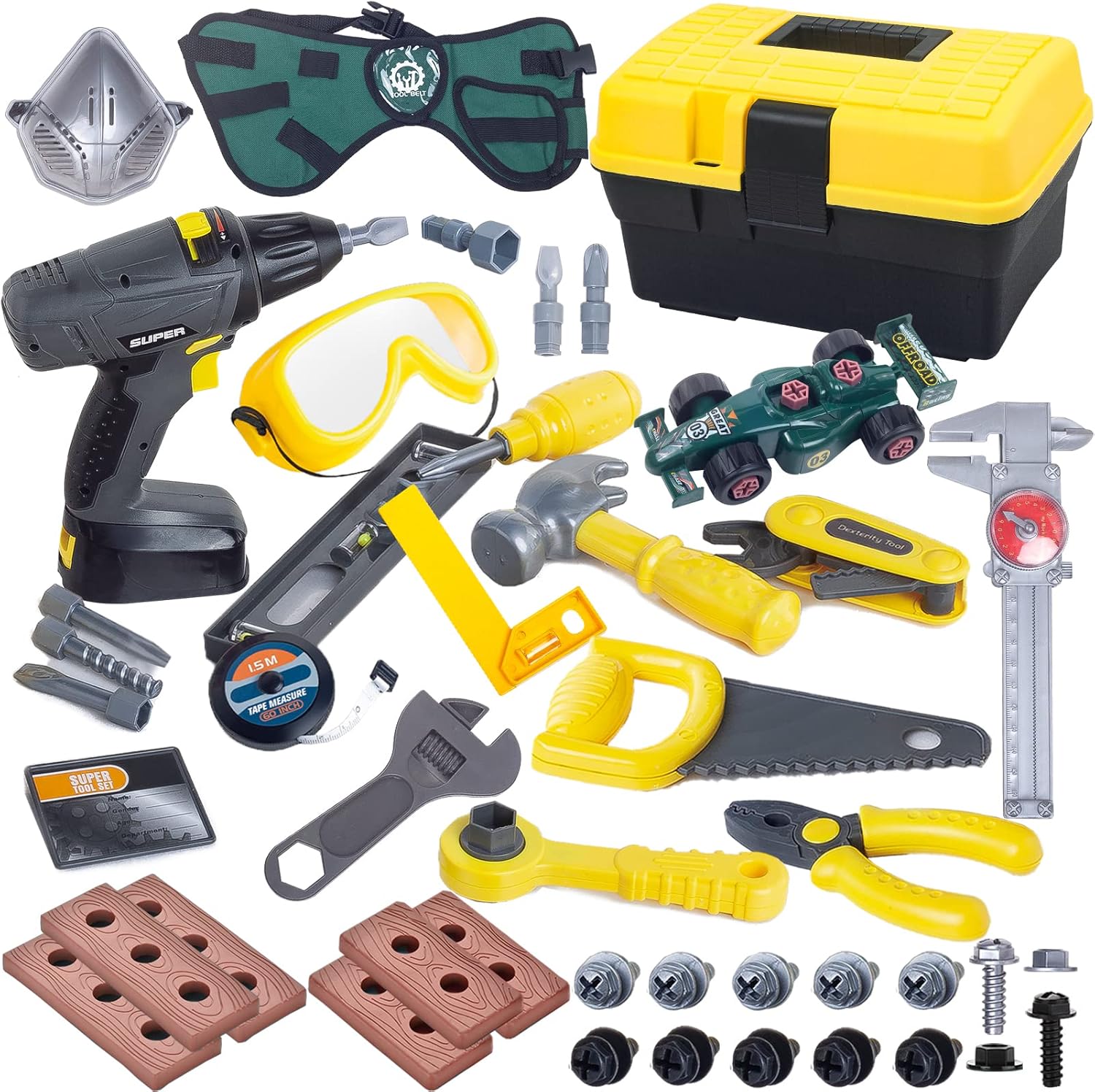 STAY GENT Kids Tool Set with Electric Toy Drill & Toy Car Kids Tool Box