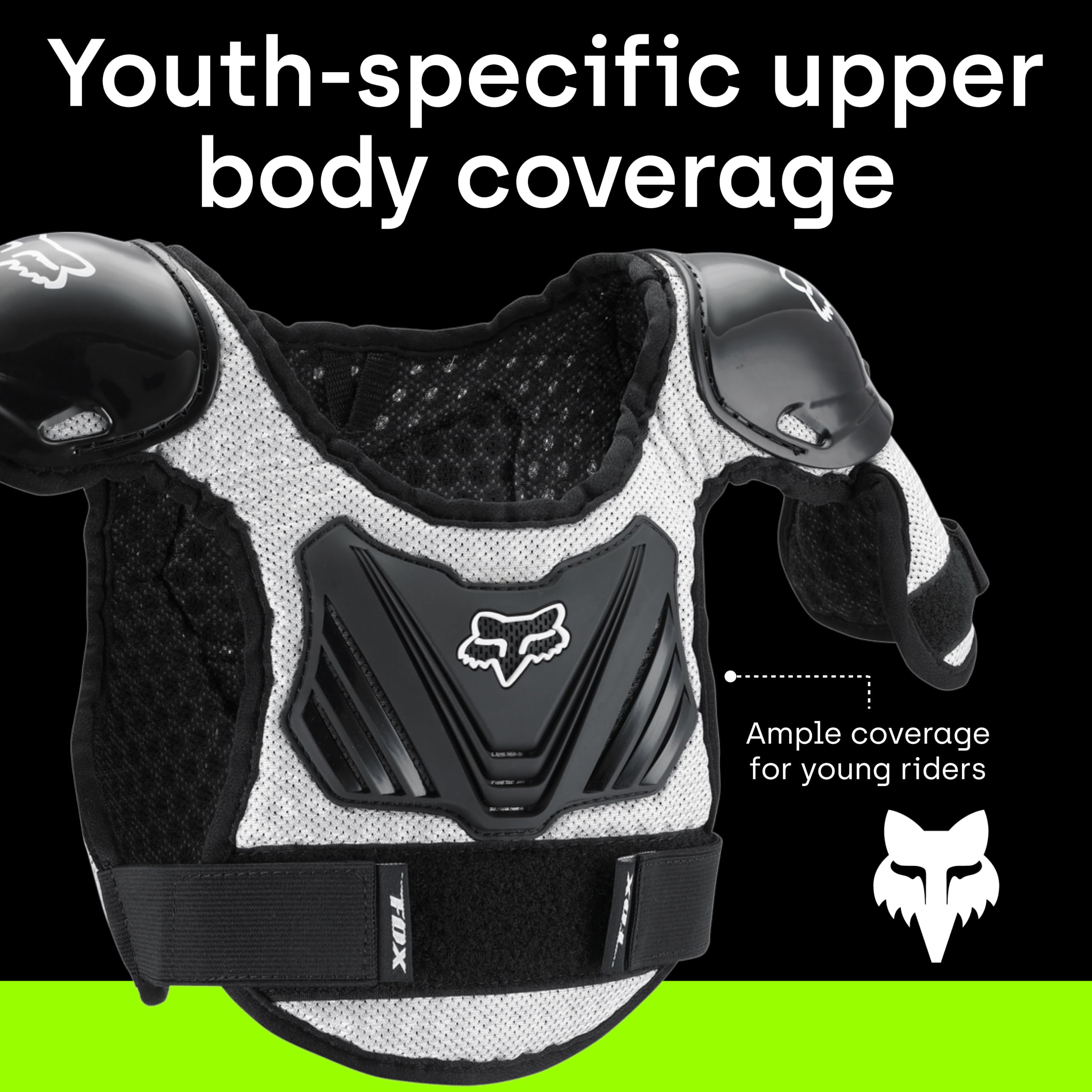Fox Racing - Peewee Titan Roost Deflector – Pechera de Motocross Bicicleta de montaña – Transpirable, Ajustable, niños de 4 a 7 años, Protectores, Motocross