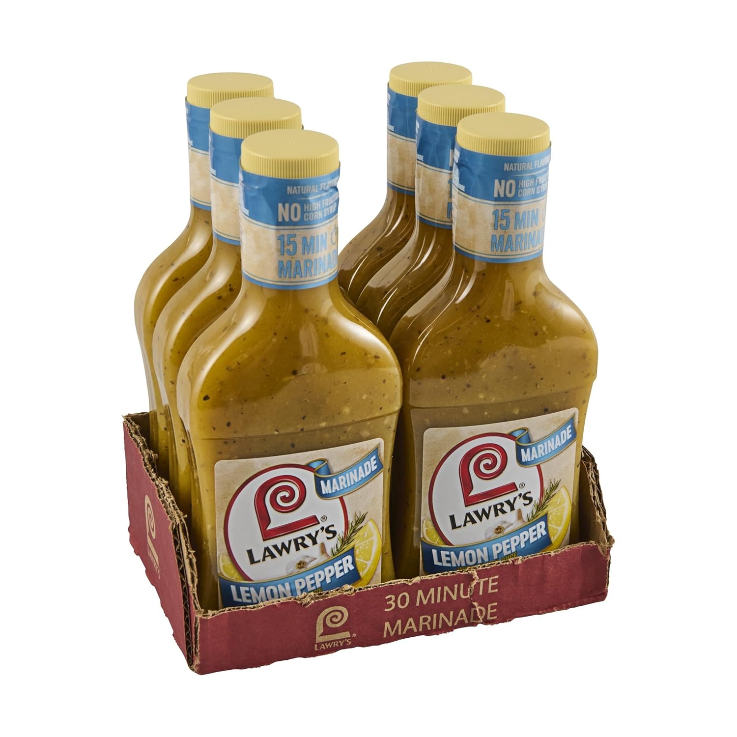 Lawry's Lemon Pepper with Lemon Juice Marinade, 12 fl oz (Pack of 6)