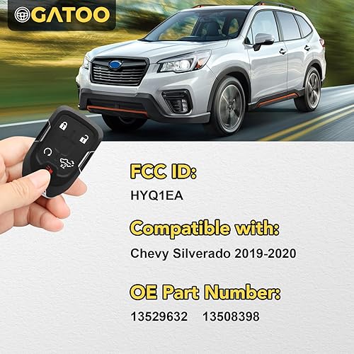 Miniatura 3 de Llavero inteligente apto para Chevrolet Silverado 1500 2500 3500 3500 2019 2020 control remoto sin llave, HYQ1EA 13529632 13508398