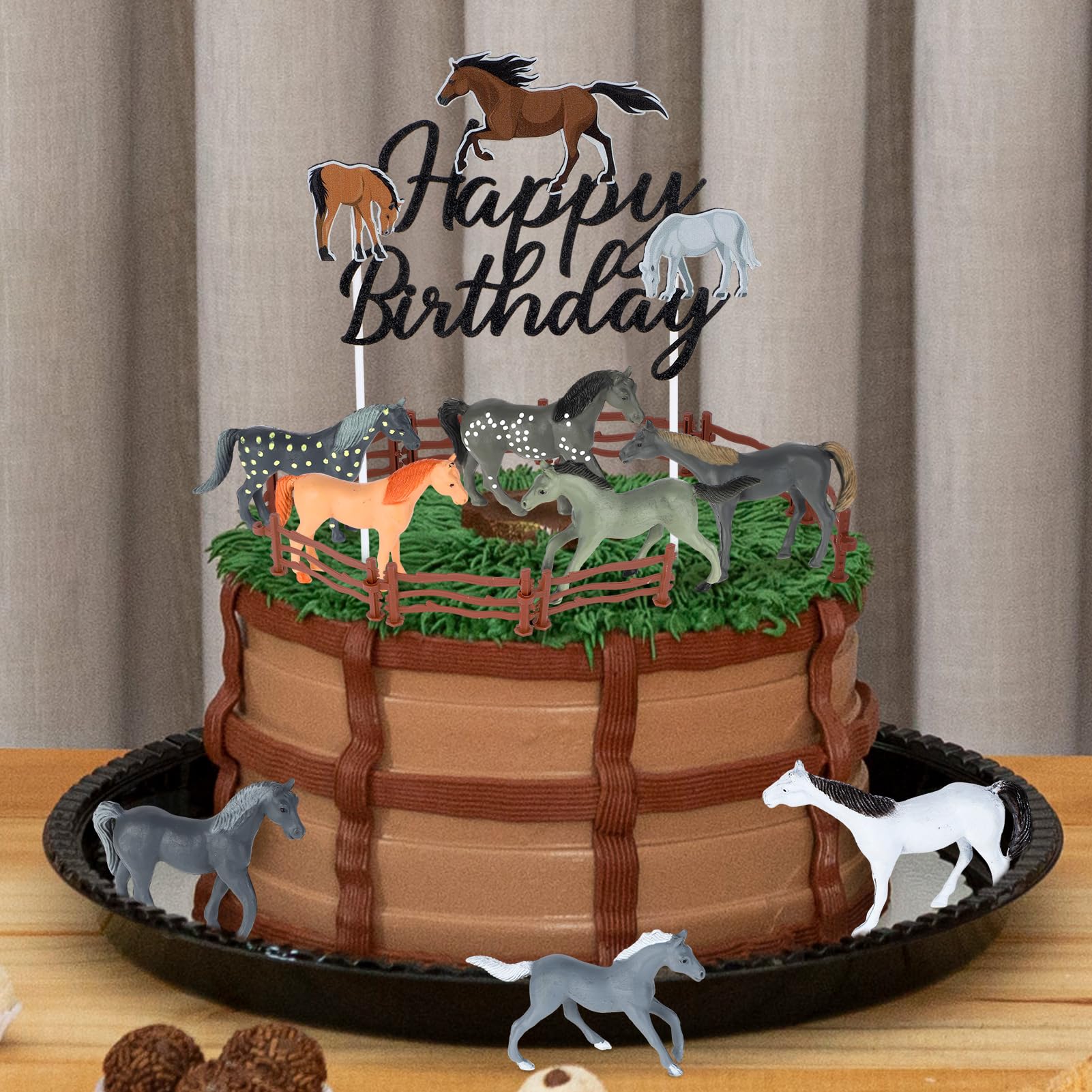 16 Pièces Décorations Gâteau Cheval - Toppers Anniversaire Thème Équitation - 2