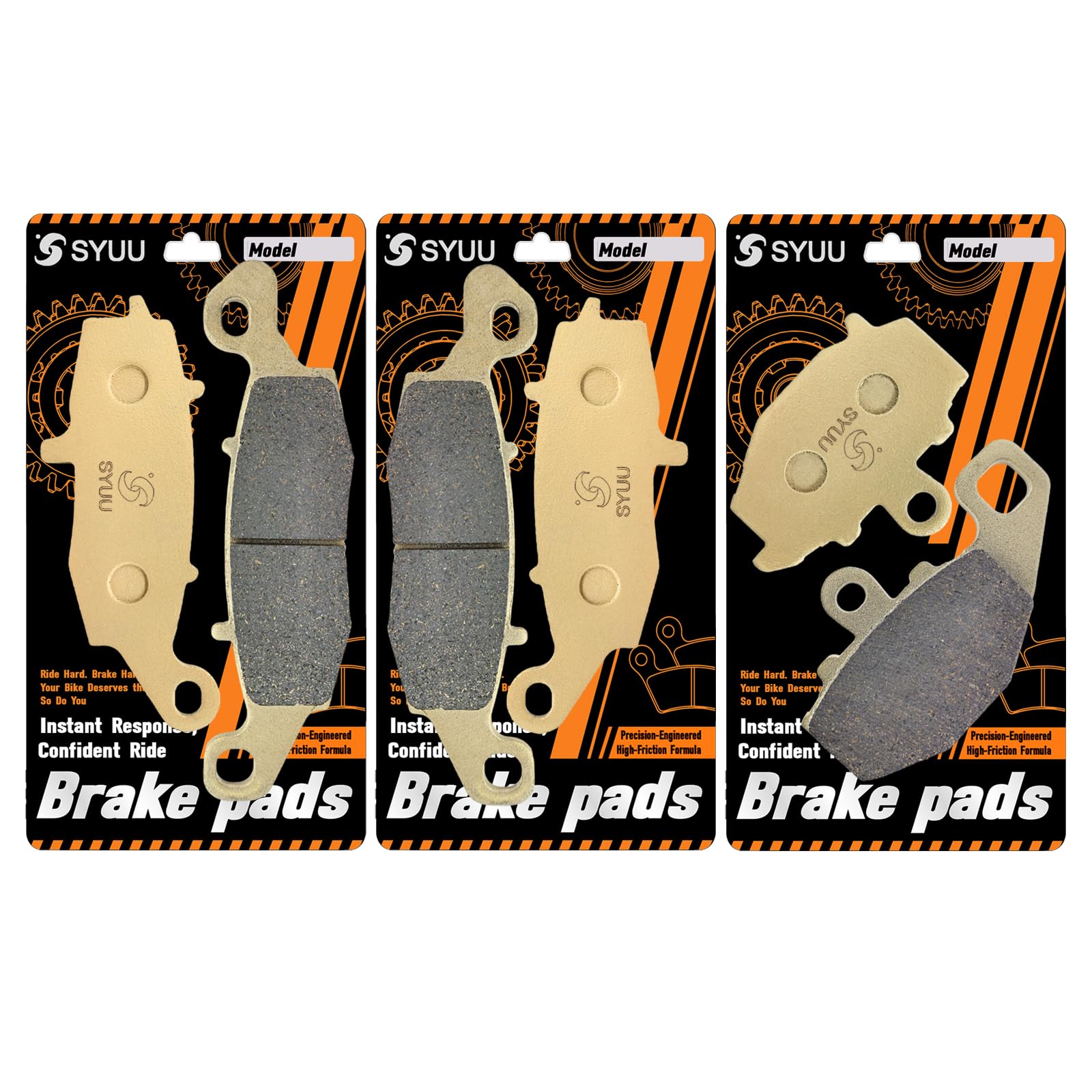 S SYUU Motocicleta Fibra de cobre delantero y trasero Pastillas de freno Compatible con Kawasaki ER 650 ER-6n 2009-2014 EX 650 R Ninja 2006-2014 KLE 650 2007-2016 FA229F FA231F FA192R
