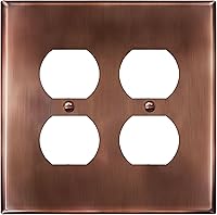 Vista 20 de LIDER Placa de pared de metal para receptáculo doble dúplex, resistente a los impactos/corrosión, cubierta de salida de metal, acero inoxidable 430