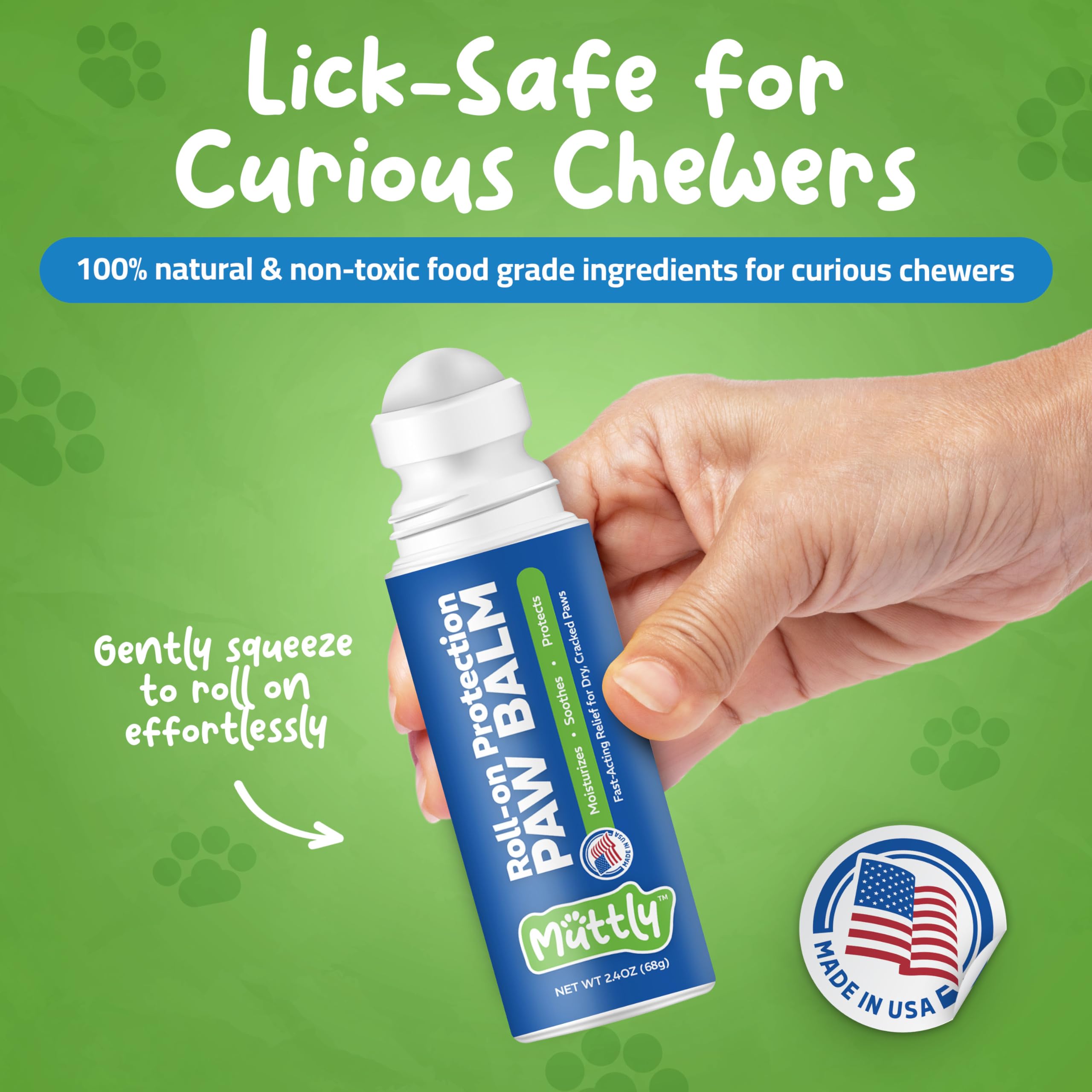 Roll-On Dog Paw Balm - Moisturizer & Soothing Protection from Snow & Hot Pavements - Snout Soother for Dogs - Easy & Fast to Apply, Natural, Non-Toxic, Food-Grade, Lick-Safe Wax - image 2