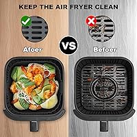 Vista 5 de Forros cuadrados de silicona de 8.5 pulgadas para freidora de aire, paquete de 2 forros reutilizables para freidora de aire Ninja AF141 AF142 AF181