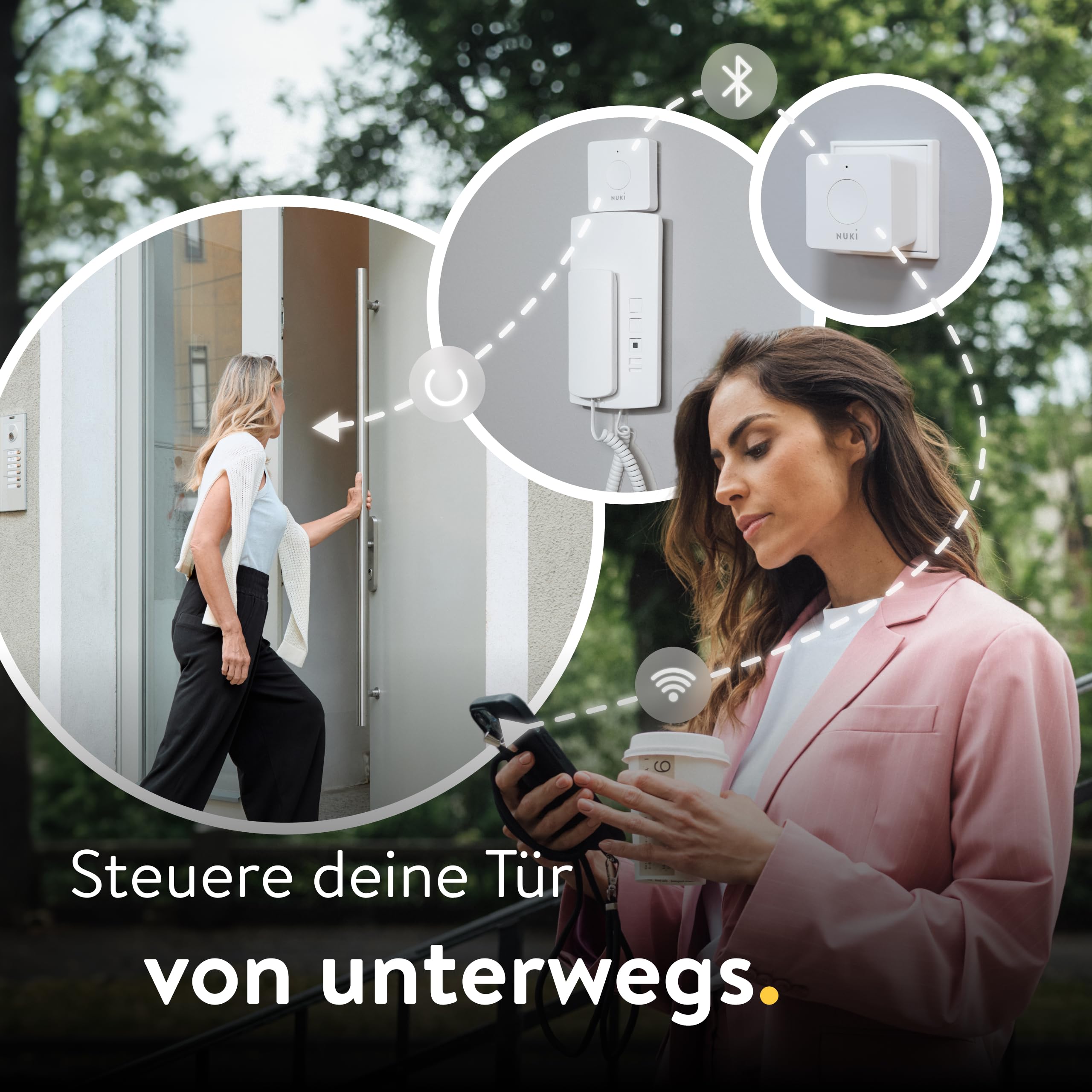 Nuki Bridge mit WLAN, 24/7 Kontrolle für Opener, Tür jederzeit von überall aus der Ferne entsperren, mit Nuki Web verbinden und Integrationen wie Amazon Alexa, Airbnb, Google Home, Smart Things nutzen