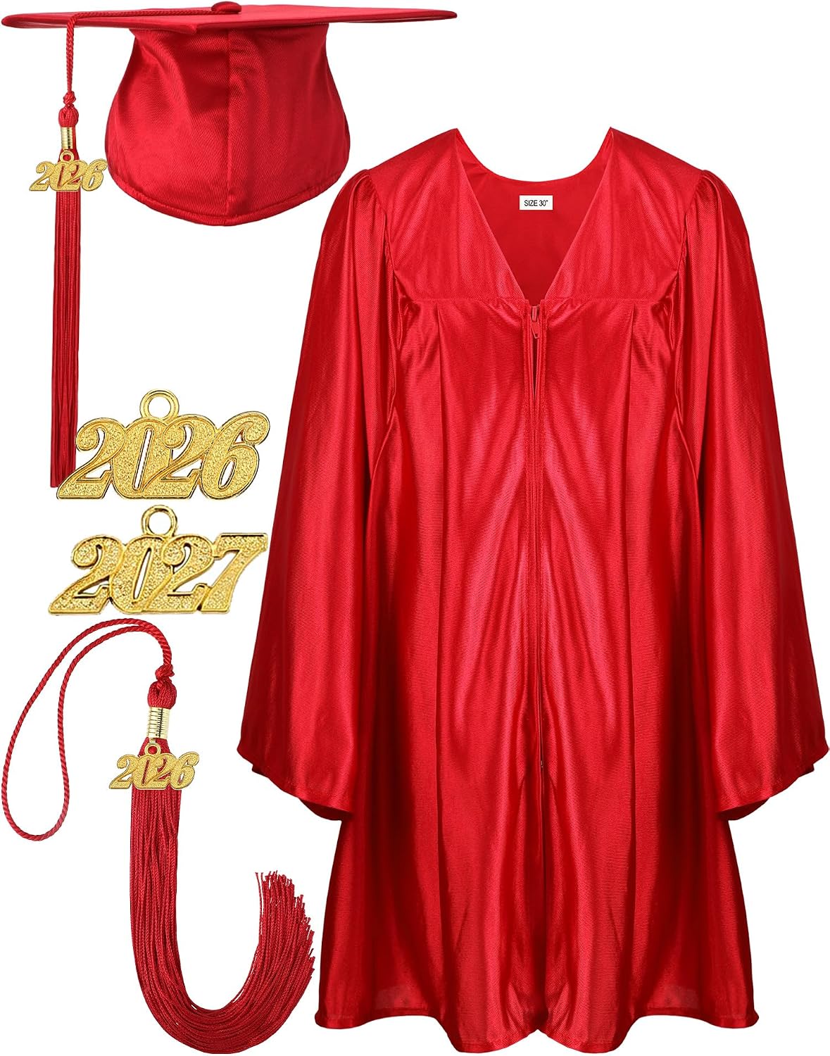 Geyoga Preschool and Kindergarten Graduation Gown and Cap, Tassel with 2026 Charm for Child