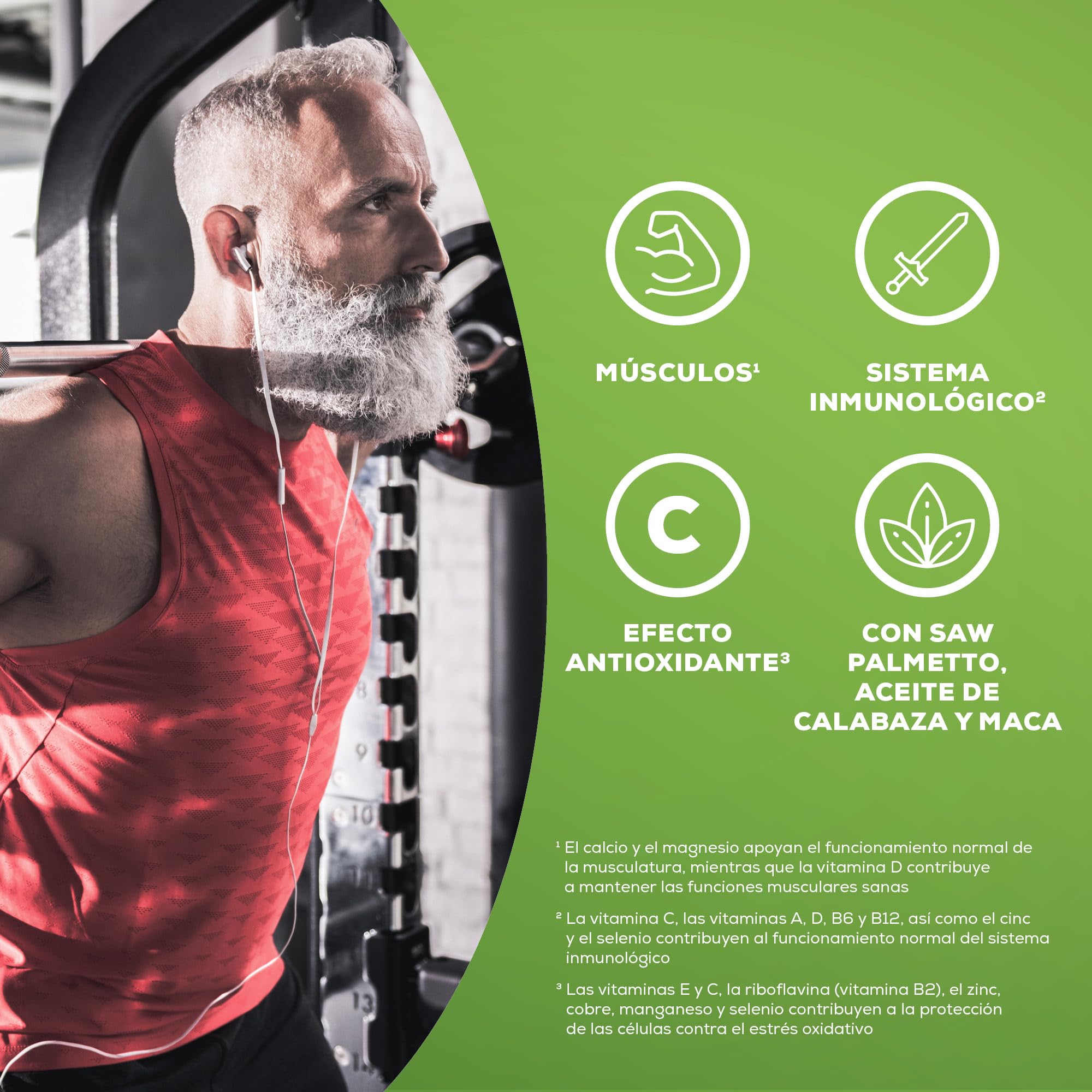 BioTechUSA One A Day 50+ for Men | Complejo multivitamínico para hombres | Complemento alimenticio multicomponente en sobres con vitaminas y minerales | Aceite de semillas de calabaza | 30 bolsitas
