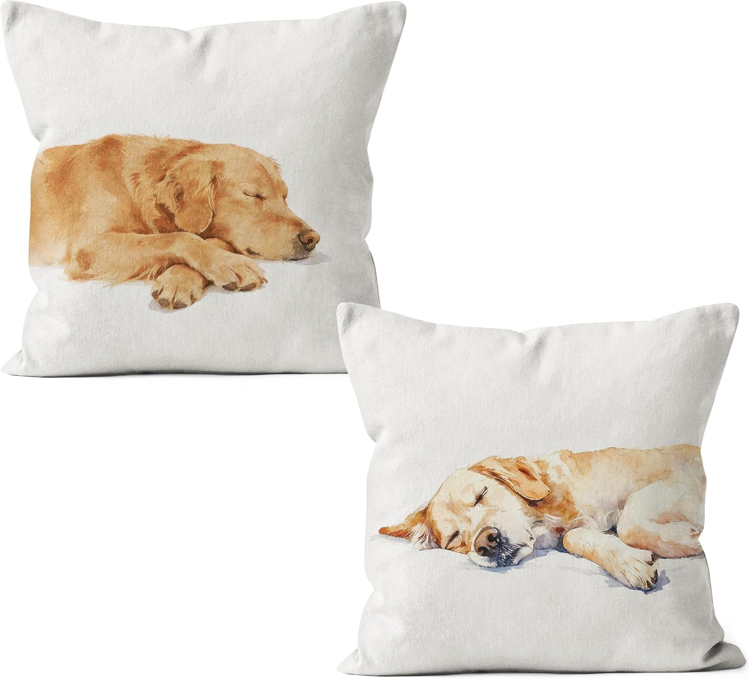 Funny Sleeping Golden Retriever Pillow Covers 18x18 Set of 2, Gifts for Golden Retriever Lovers, Dog Mom Lovers Dad Gifts Decorative Throw Pillow Covers Pillowcases for Home Bedroom
