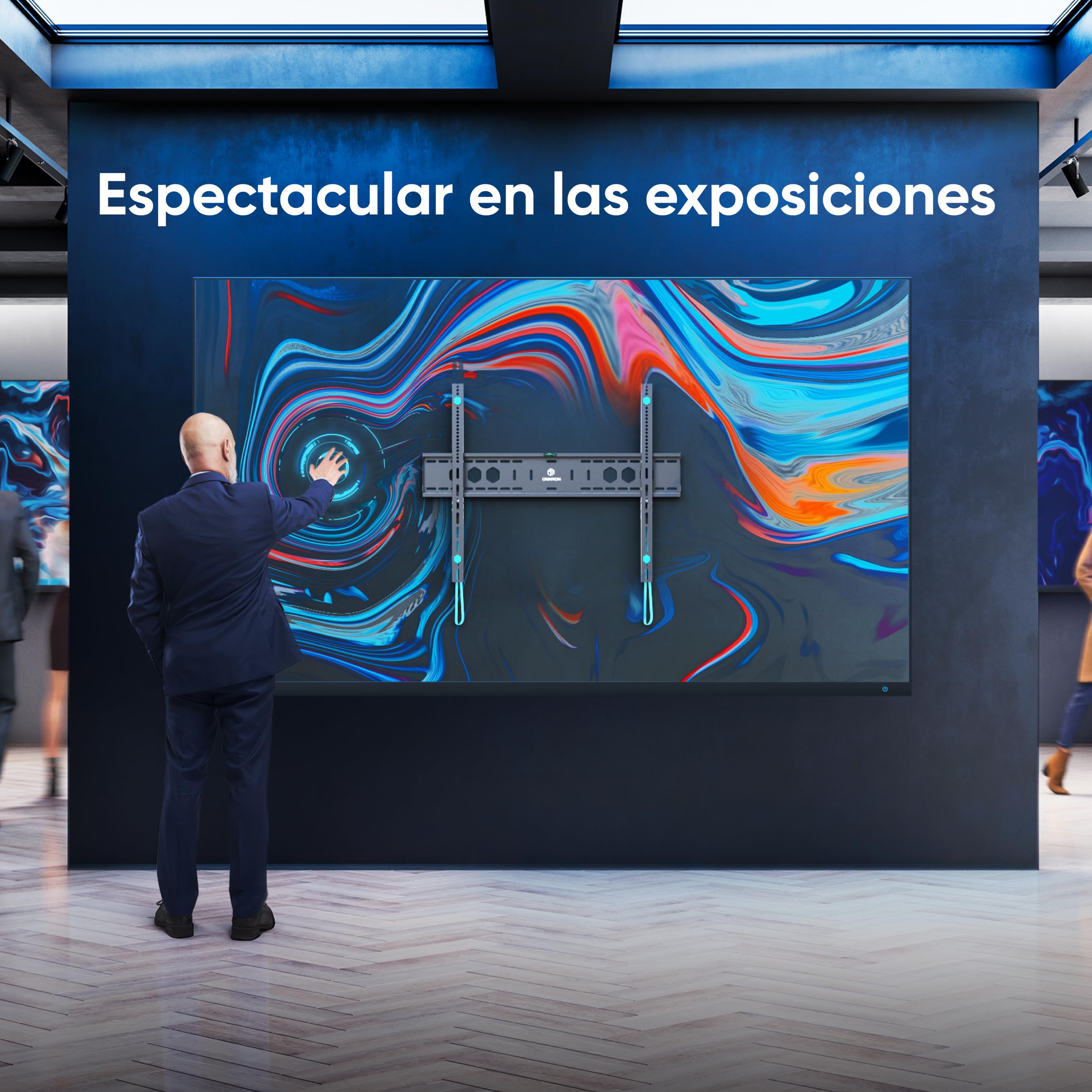 ONKRON Soporte TV Pared Fijo de 60 a 110 Pulgadas, Carga hasta 120 kg, Soporte Television Pared con VESA 200x200-900x600 mm, Brazo TV Fijado, Colgador para Pantalla Grande, Universal, Negro UF12-B