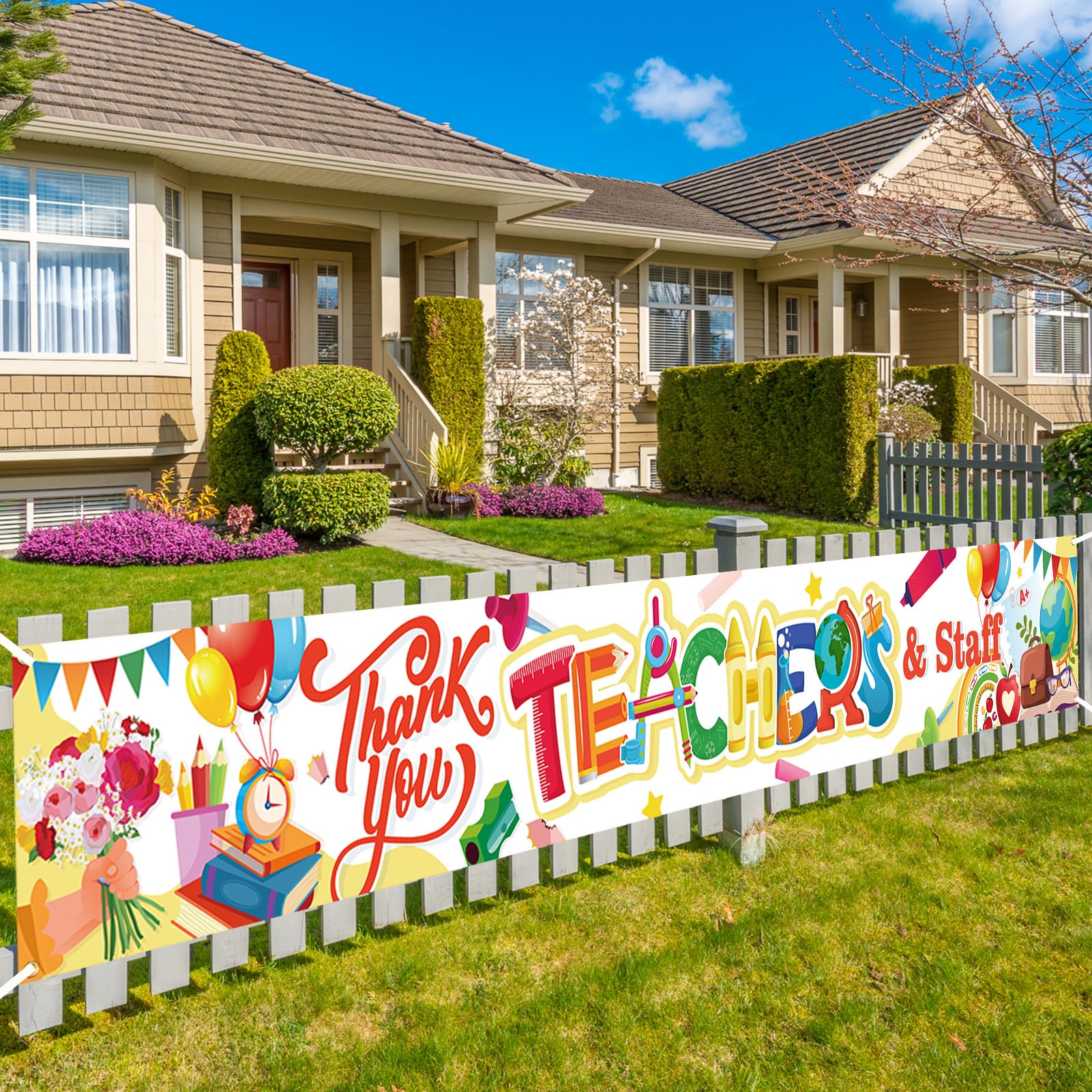 Panneau de cour en tissu HOWAF pour réussir la décoration de la fête des professeurs