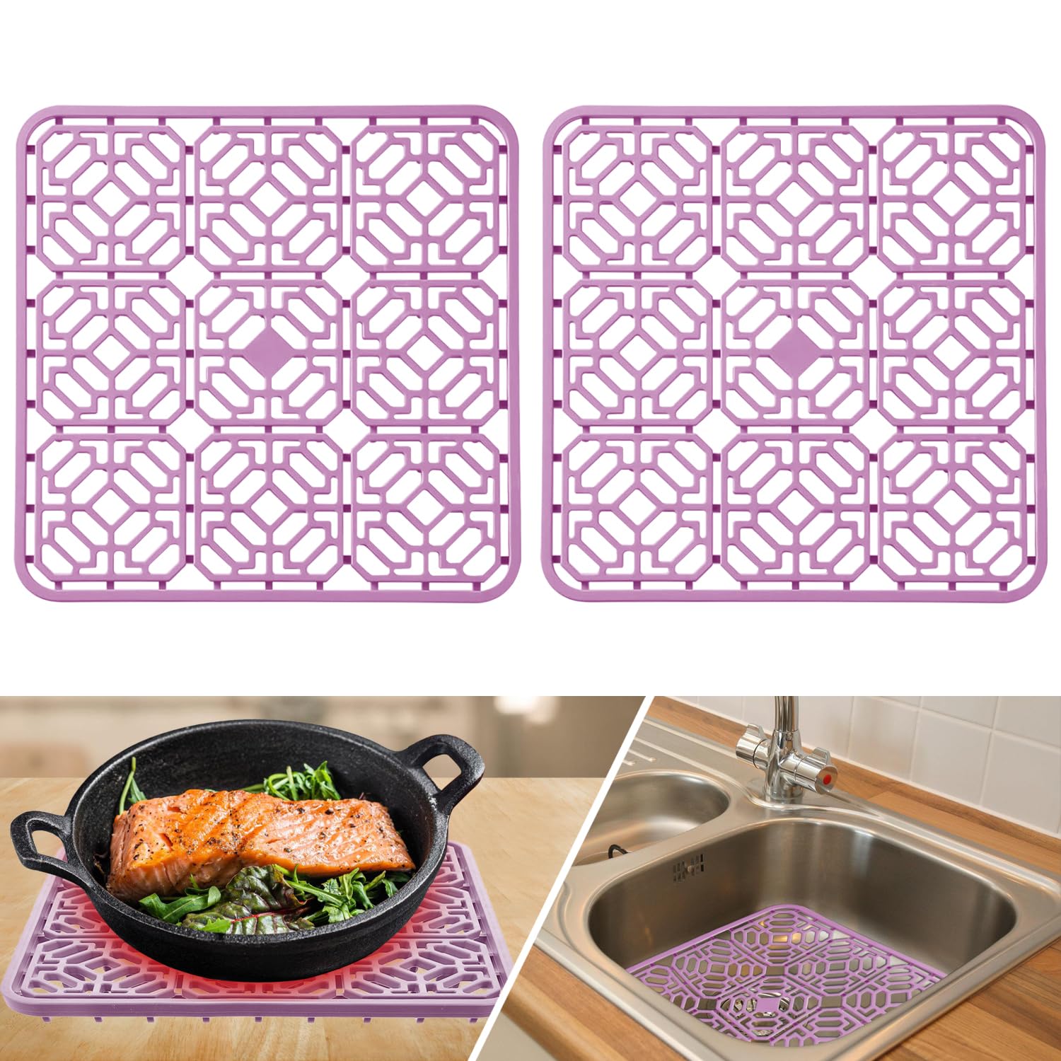 Tappetino In Silicone Per Lavello Cucina - 30.5x30.5 Cm, Antiscivolo, Resistente Al Calore