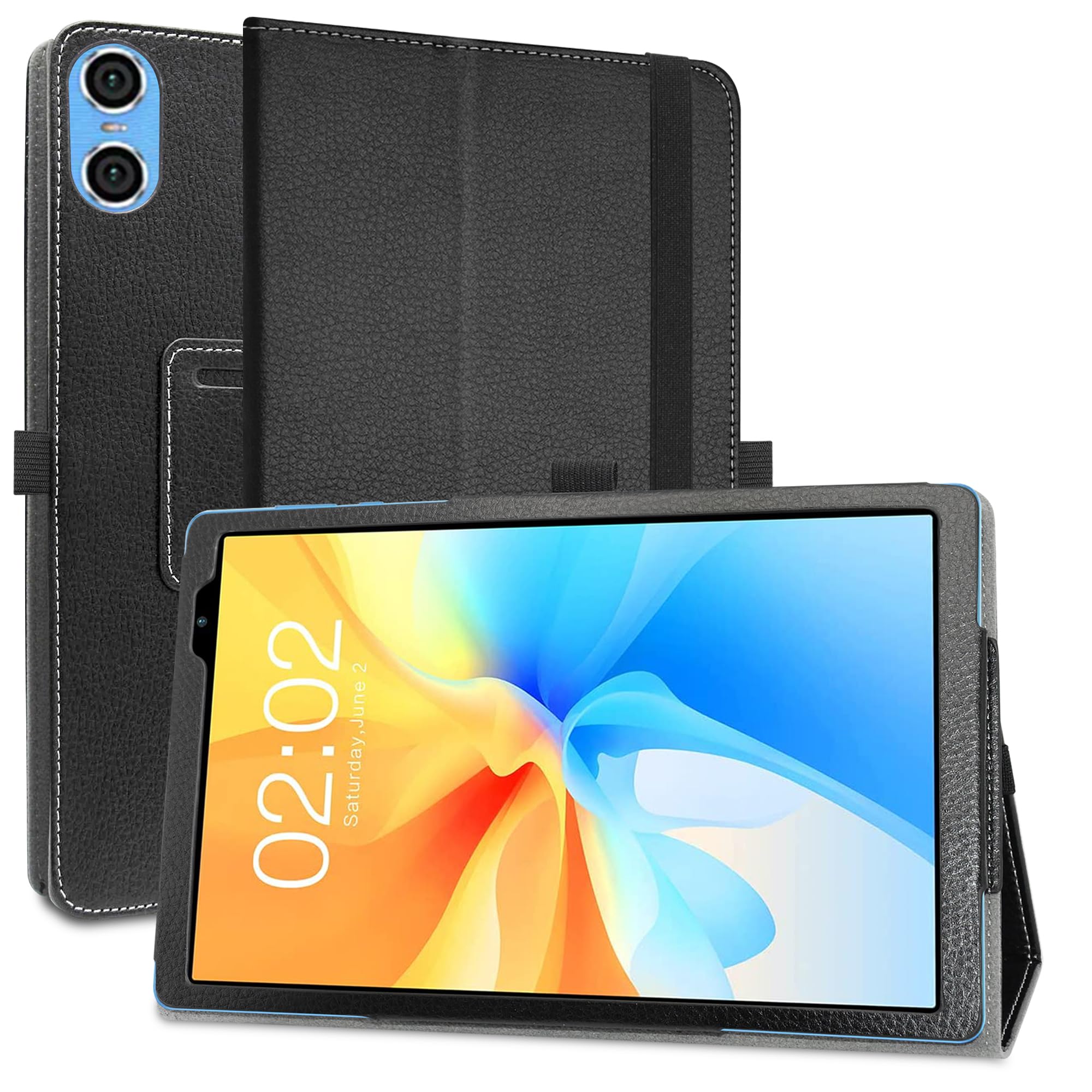 MAMA MOUTH Case for TECLAST P26T Cover, Slim Ultra Slim and Light Leather Cover Case for TECLAST P26T / Vortex T10 / Vortex T10M 10.1 inch Tablet, Black