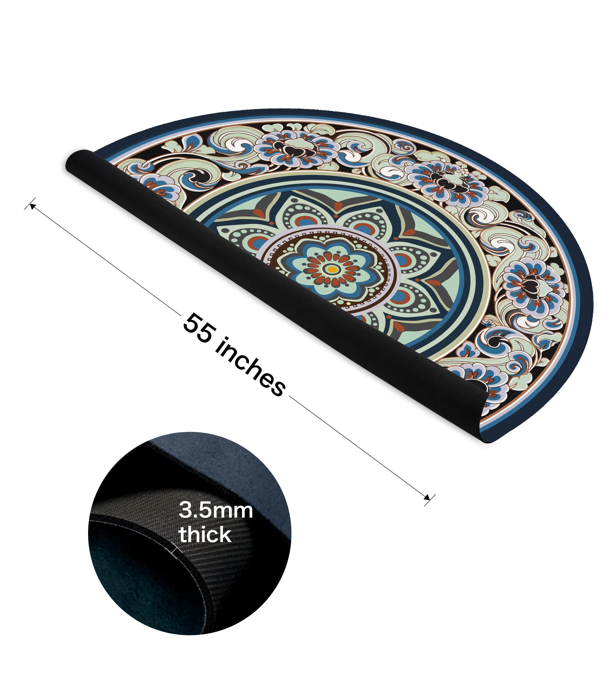 Tappetino da yoga rotondo, misura grande, 12,7 x 3,5 mm, ultra spesso, ultra confortevole, antiscivolo, tappetino da meditazione