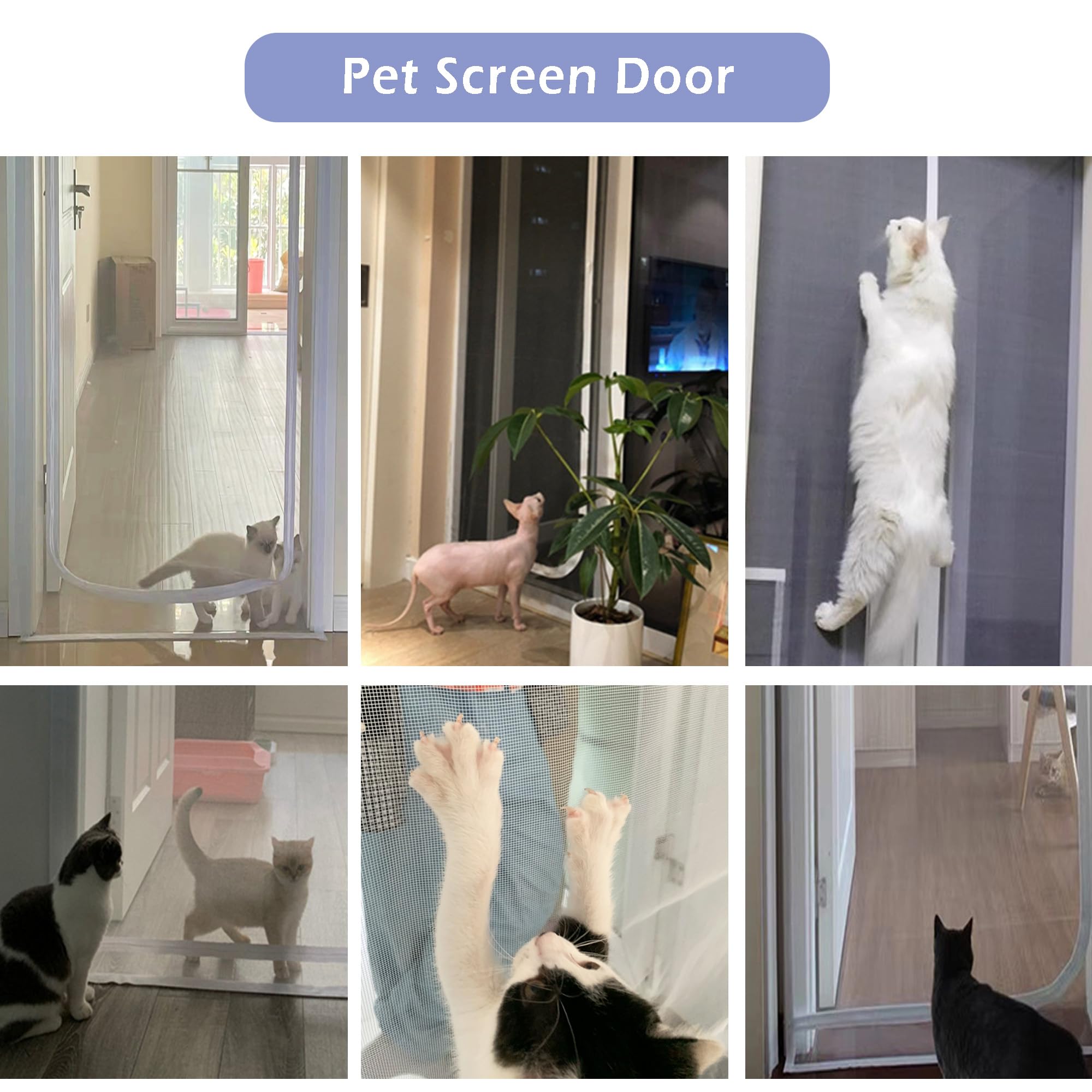 Tenda antimosche personalizzata per animali domestici, balcone, camera da letto, porta per gatti, per tenere lontani gli insetti con cerniera, impedisce che cani e gatti escano da casa (larghezza x