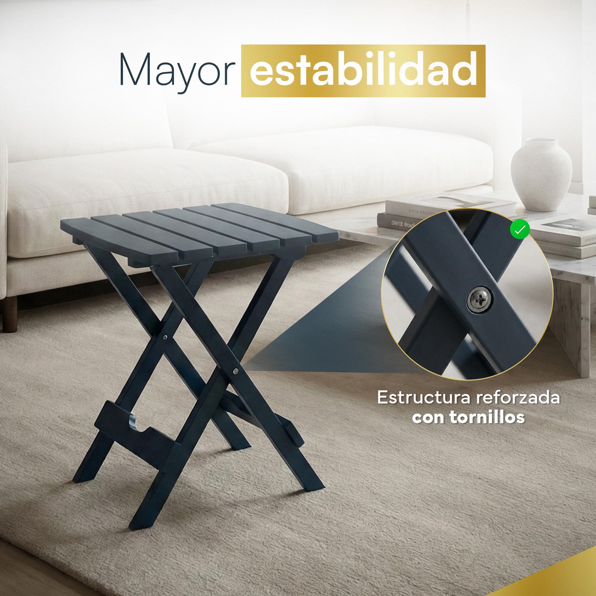 Mesa Plegable Pequeña para Espacios Reducidos, Ligera, Práctica y fácil de Guardar. Ideal en Balcones, Terrazas y Escapadas. Uso Diario como Mesa Terraza Exterior Plegable Cómoda y Portátil.