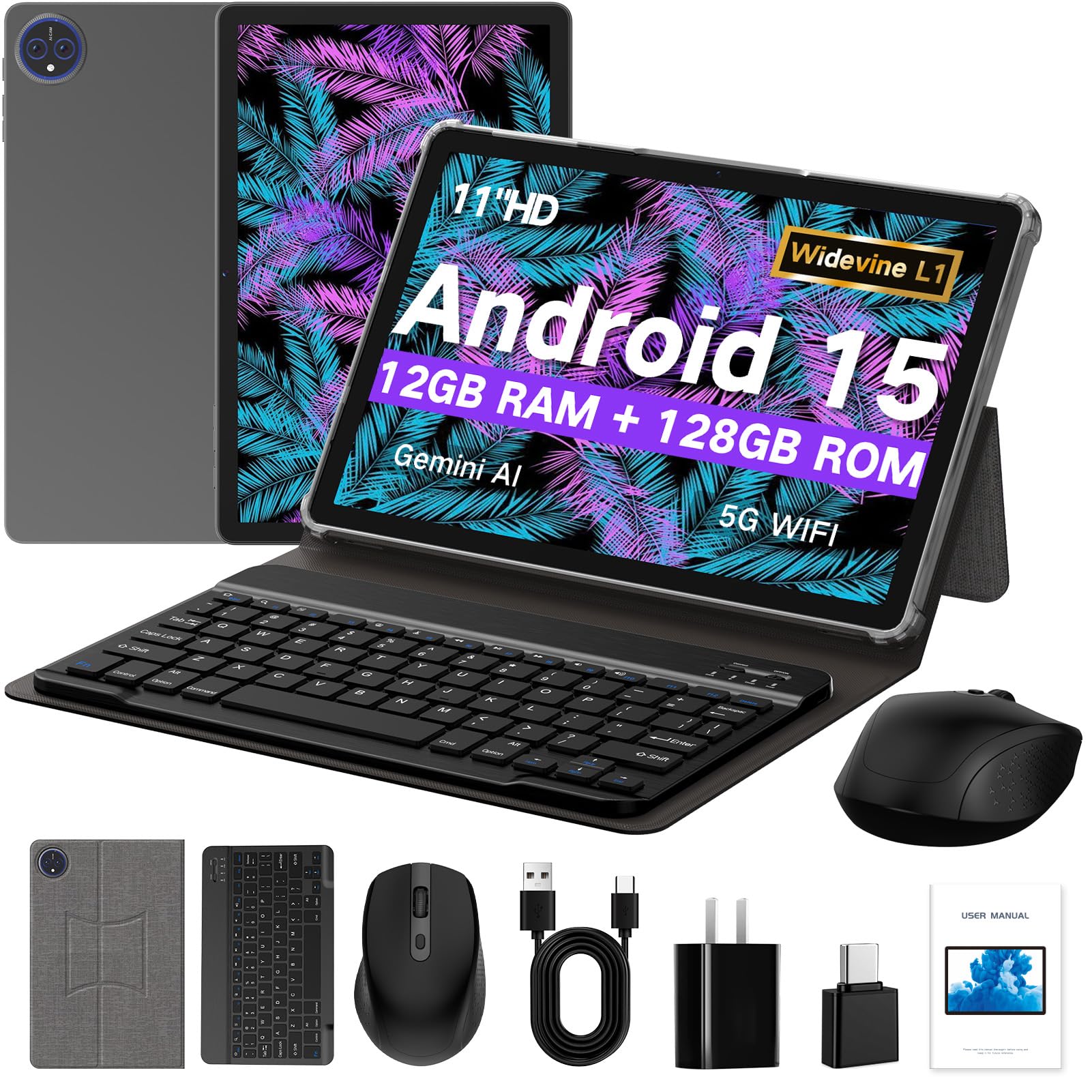 Amazon.com : JUNYANG Tablet, 11 Inch Android 15 Tablets with