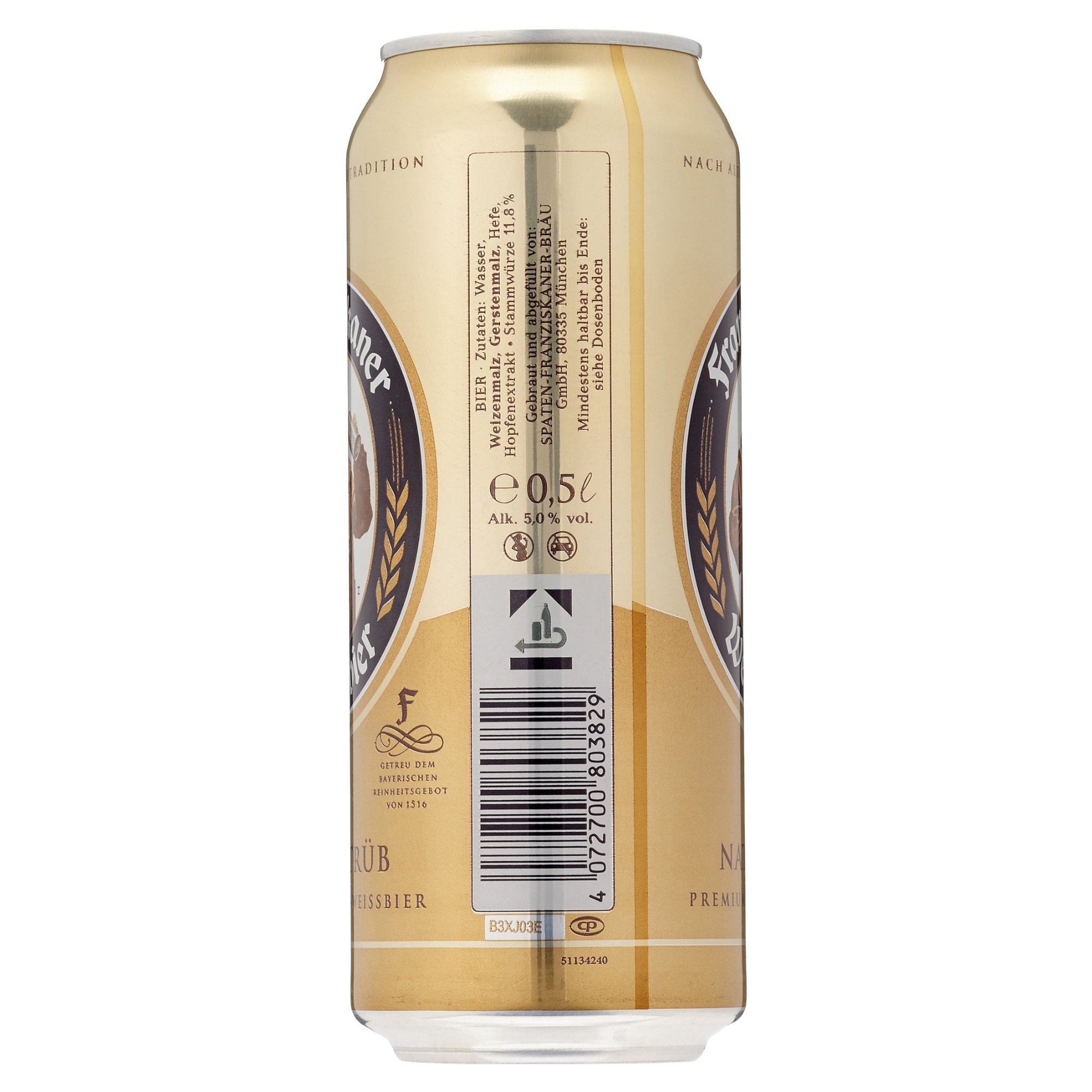 24 Dosen Franziskaner Hefe Weißbier naturtrüb a 0,5L Liter Bier inc. 6.00€ EINWEG Pfand