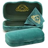Modern Eyewear Hard Shell Glasses Case w/Cloth,Velvet Reading Glass, Eyeglass Case, Lightweight, Crush-Resistant, Men & Women