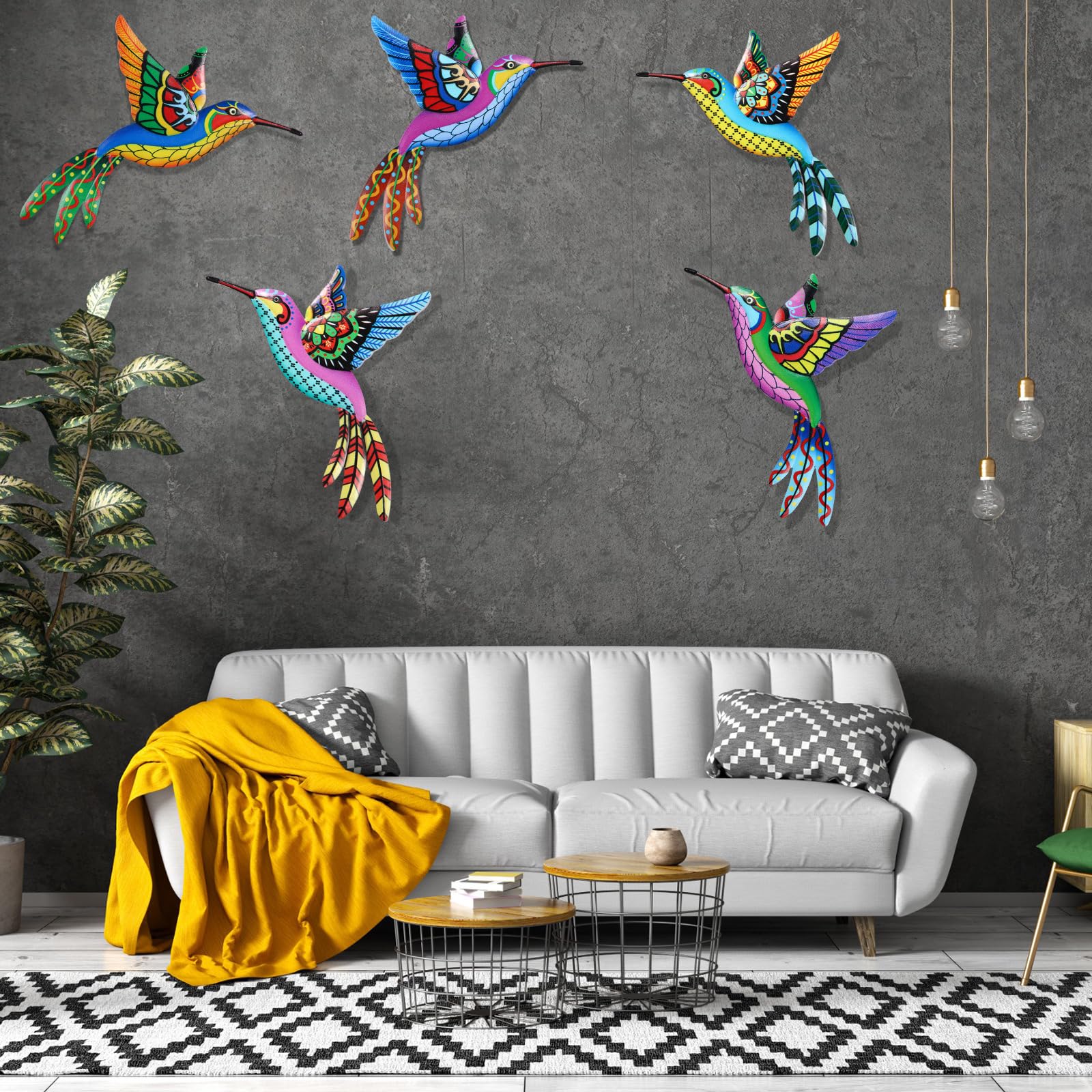 ココペリ　立体アート　壁掛け Amazon.com : Liliful 8 Pcs Large Metal Wall Art Decor