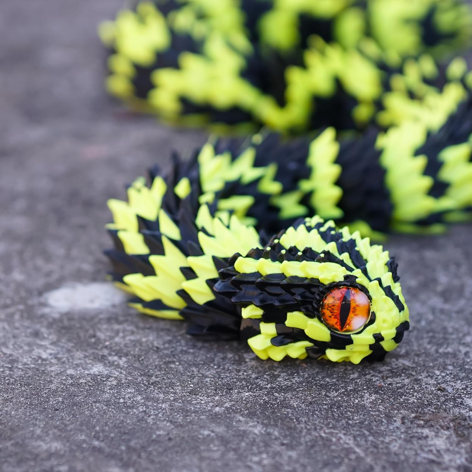 Super Large 3D Printed snake with a movable mouth,47.4inch,Flexible Realistic Articulated Animal Fidget Toys,Mystery Figurines Gifts ,Executive Desk Décor and Festival Collectible (BY 47.4inch)