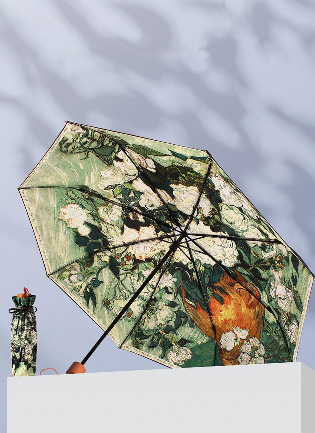 Rain Cats Umbrellas for rain travel size Double Layer Canopy Portable Sun Anti-UV Protection Fiberglass compact umbrella van gogh art Folding for Kids Women