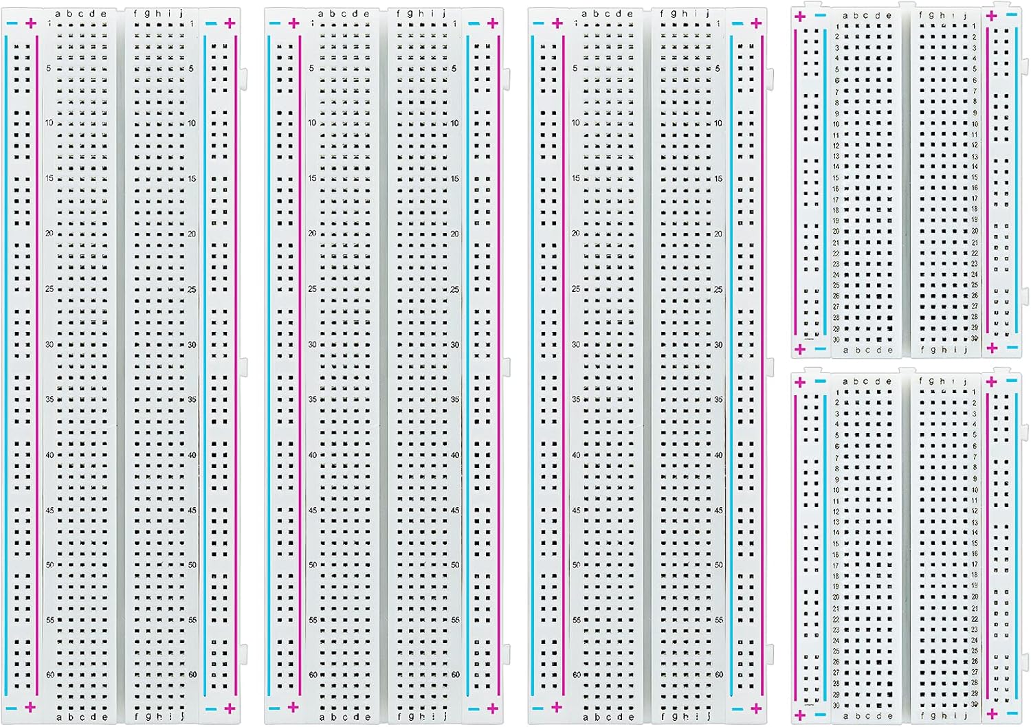 5PCS Breadboards Kit Include 3PCS 830 Point 2PCS 400 Point SunFounder