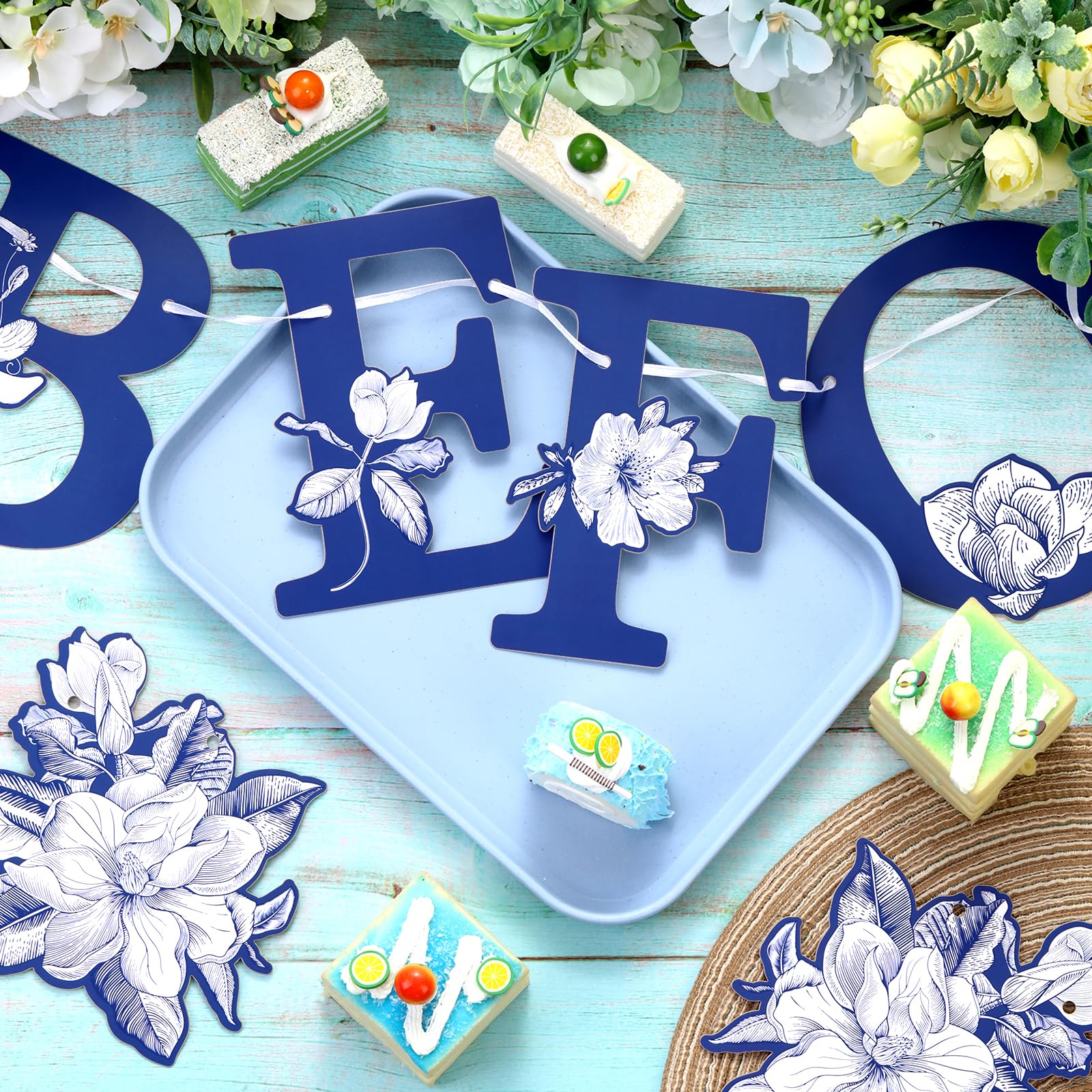 Something Blue Bridal Shower Set – Bride Sash, Veil & Floral Headband For Bachelorette & Wedding Events