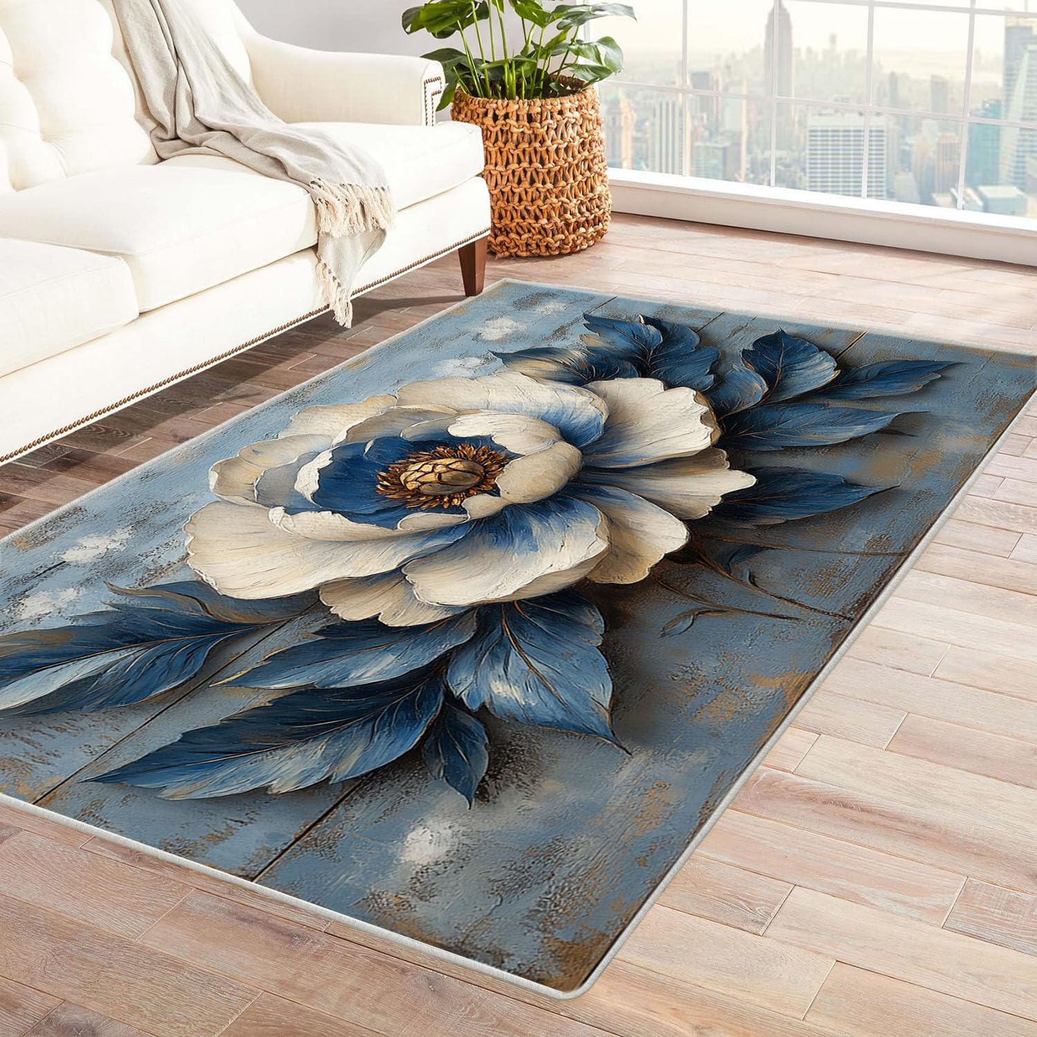 Bath Rugs Soft for Bathroom and Kitchen Non-Slip 3D Rug Optical Visual Rug Playroom Floor Carpets Mat Non-Slip