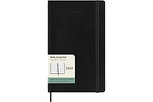 Moleskine 2023 Horizontal Weekly Planner, 12-Month, Large, Black, Soft Cover (5 x 8.25)