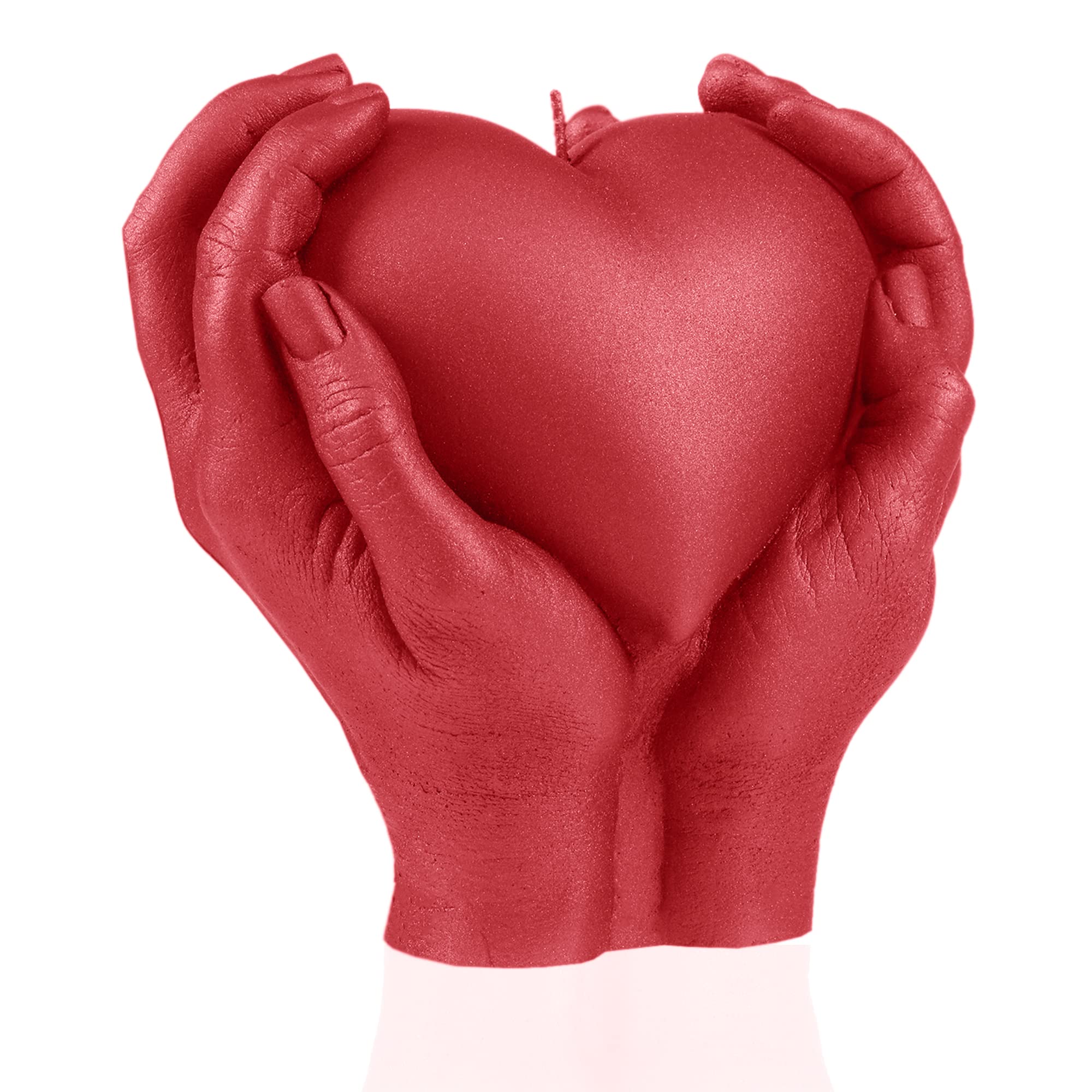 Candellana Bougie Coeur Main 16 cm Rouge 35h Fait Main EU