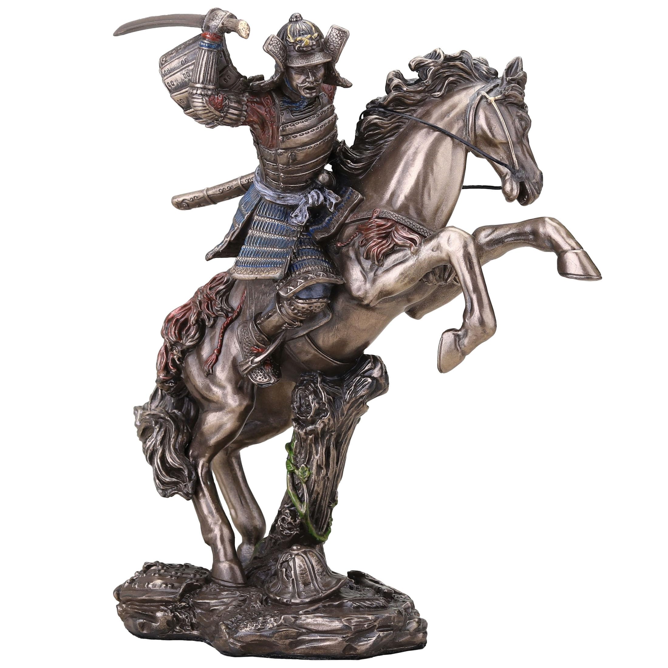 Cavalier Samouraï japonais 16,5 cm, figurine déco pour salon et bureau