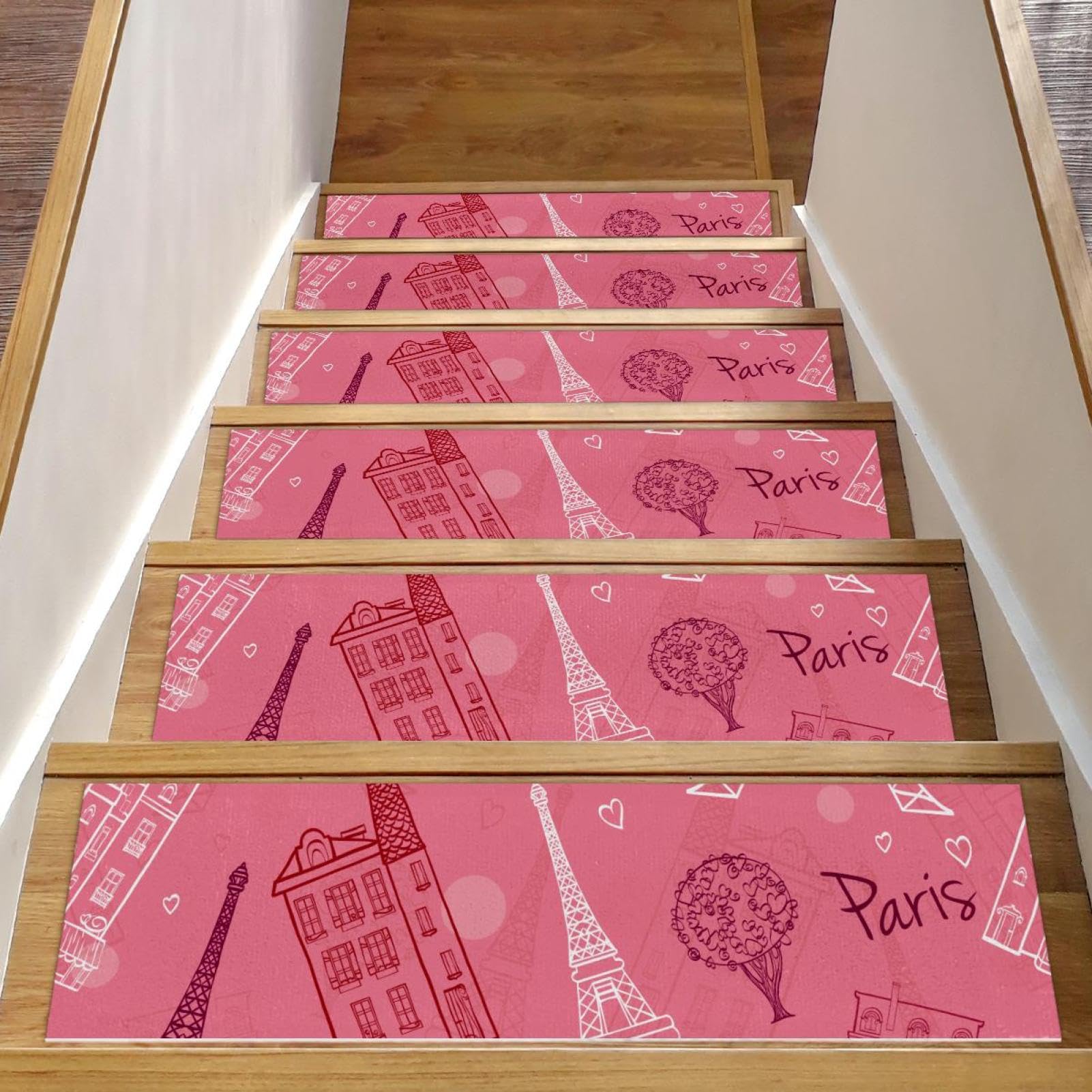 Peldaños de escalera antideslizantes de 8x30 pulgadas para proteger madera sin dejar residuo