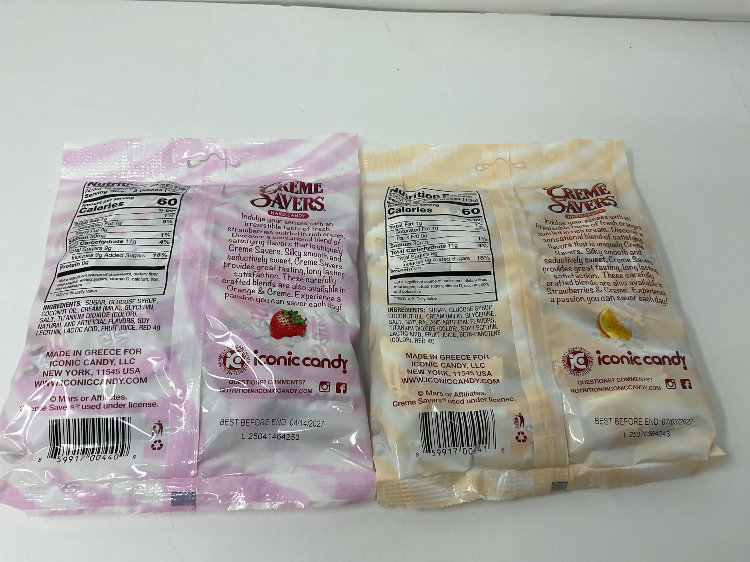Creme Savers Strawberries and Creme Orange and Creme Hard Candy 6 25oz Two Pack Taste of Fresh Strawberries — view 3