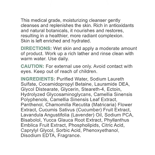 Miniatura 7 de Replenix Limpiador hidratante antioxidante, lavado facial suave de grado médico para piel seca y madura