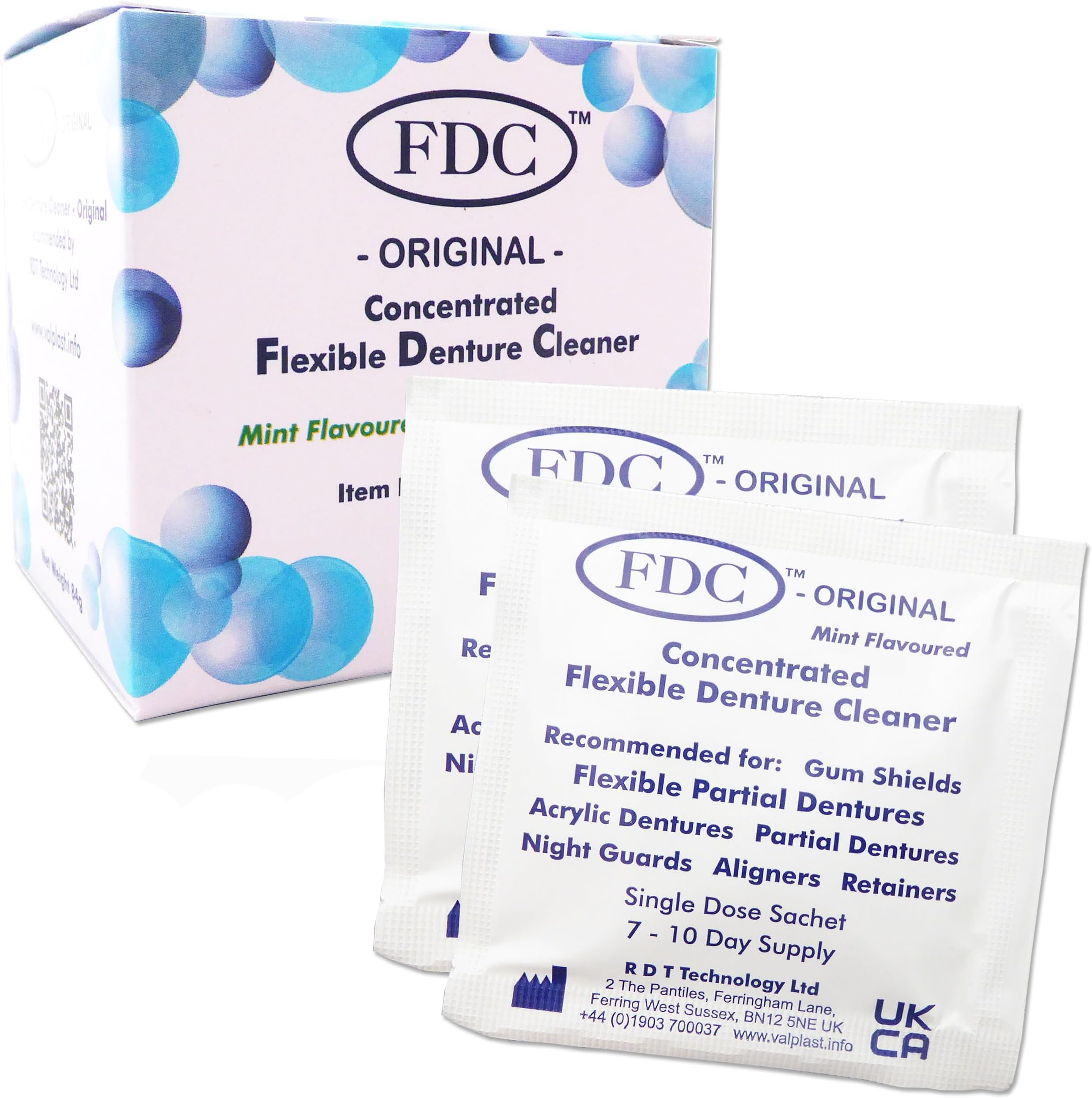 Flexible Denture Cleaner FDC ~ 3 Months Supply ~ Valplast & Other Dental Appliances (1 Box (3 Months Supply)) by FDC
