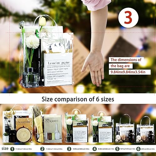 Miniatura 3 de BadenBach 16 bolsas de regalo de plástico transparente con asa, bolsa de plástico transparente para regalo, bolsas de regalo para el día del padre,