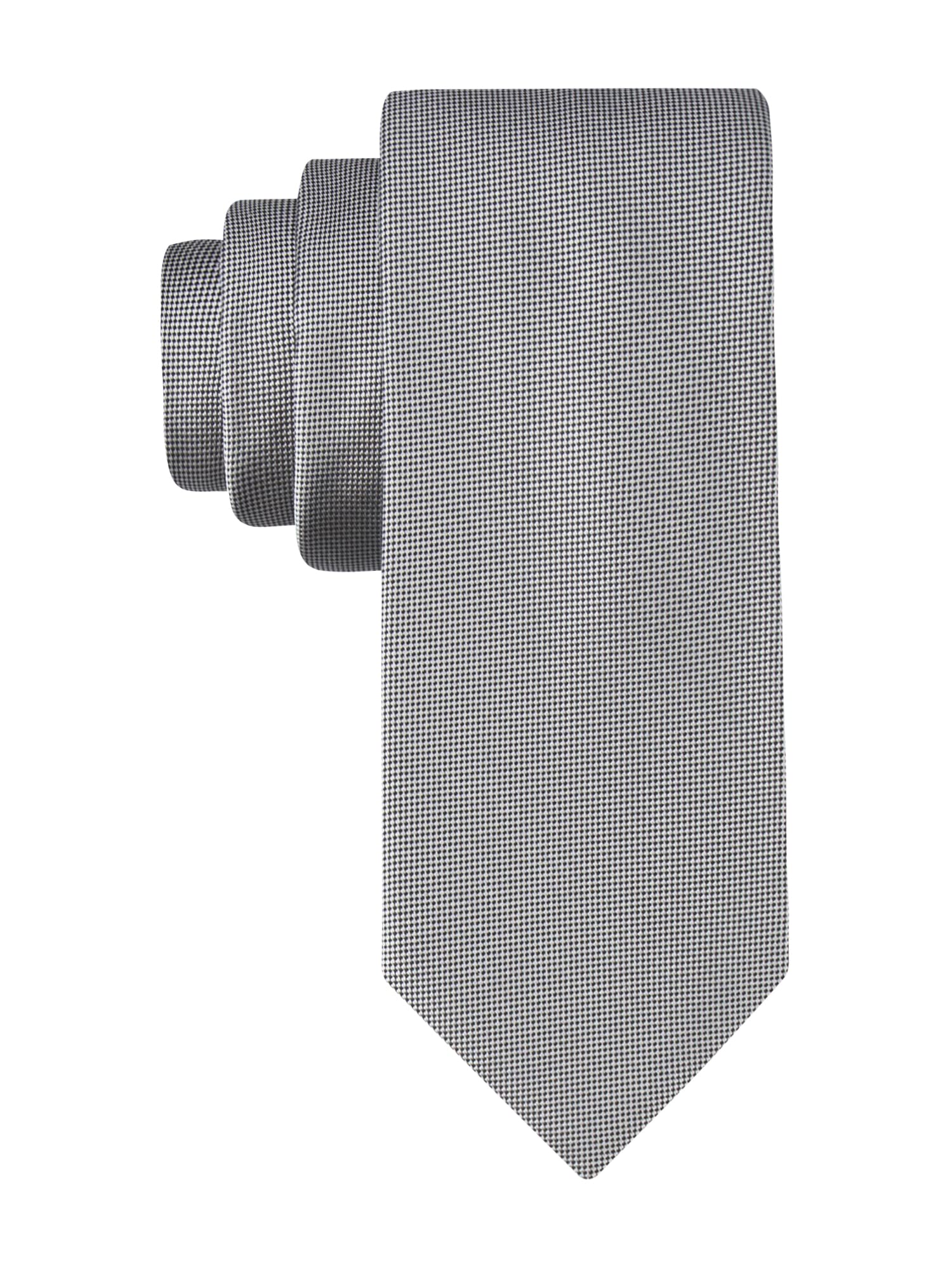 mens Silver Spun Solid Necktie (Standard and Extra Long Sizes)
