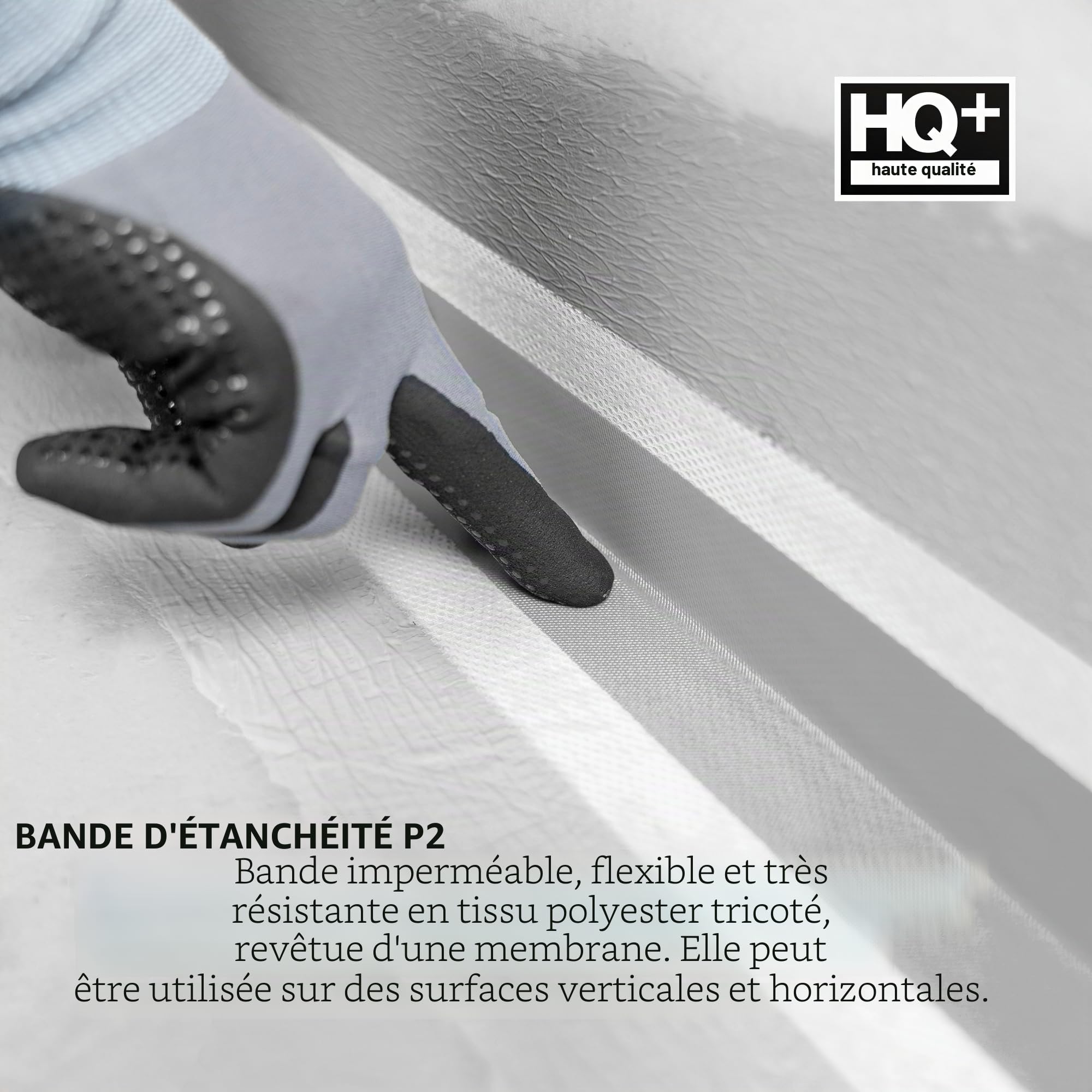 Isolbau Ruban d'étanchéité P2 gris - 50 m - 120 mm - Pour sanitaire, douche, salle de bain, carrelage, balcon et terrasse - Pour intérieur et extérieur