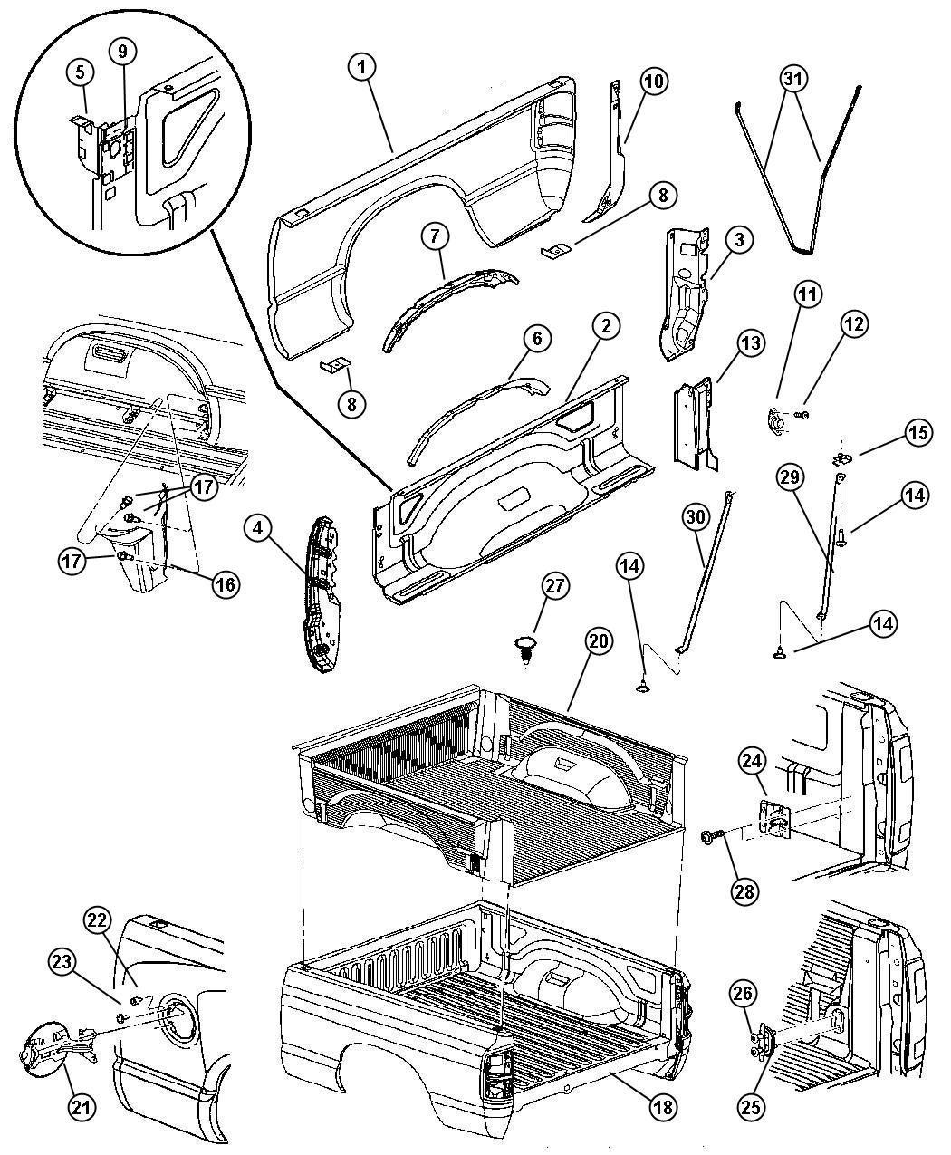 Amazon.com: Mopar Box Side Outer Panel, Right - Mopar (55275522AC