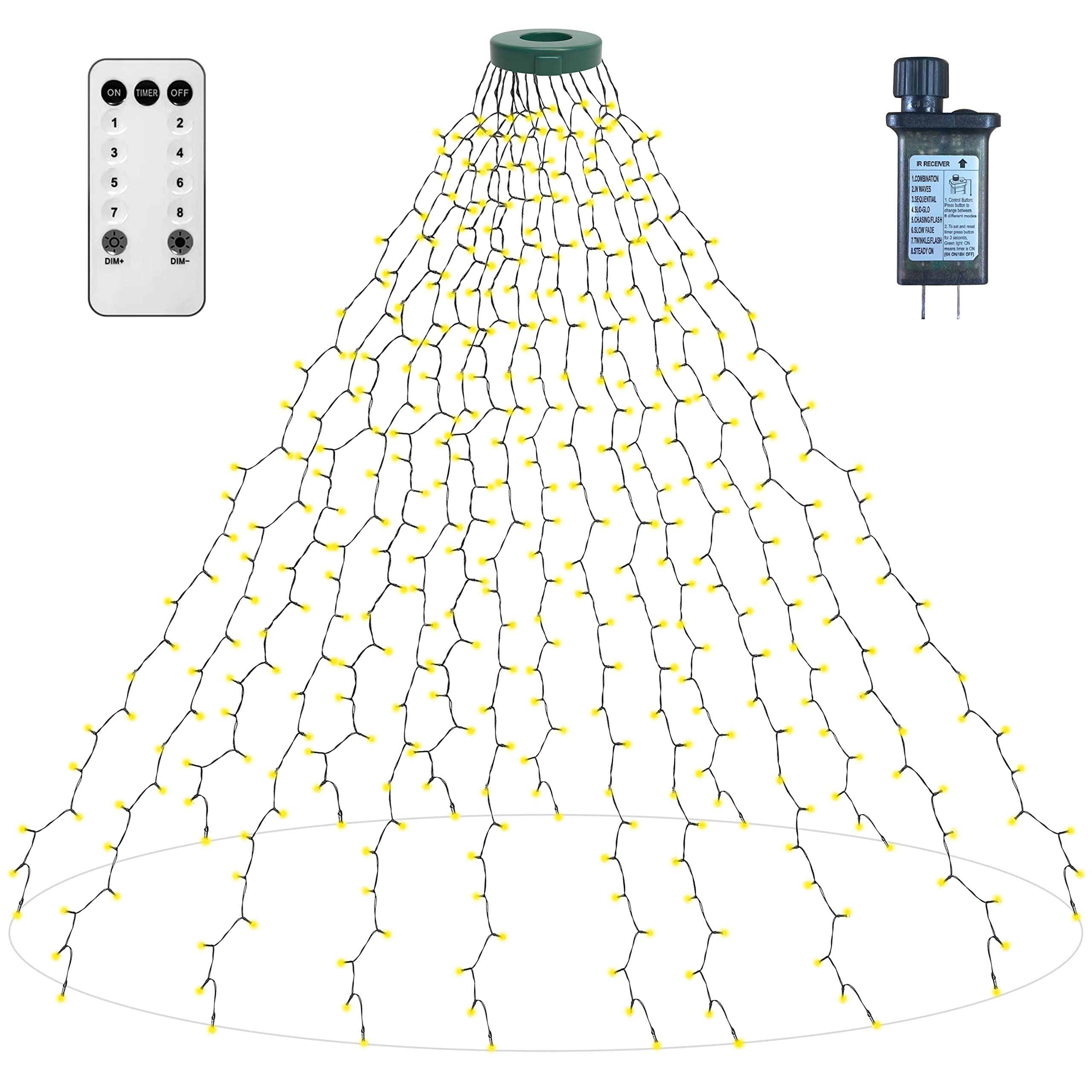 Aneeway 400 LED Christmas Tree Lights, 6.6FT x 16 String, Warm White, Indoor/Outdoor, LED, Remote Control, Memory & Timing Function