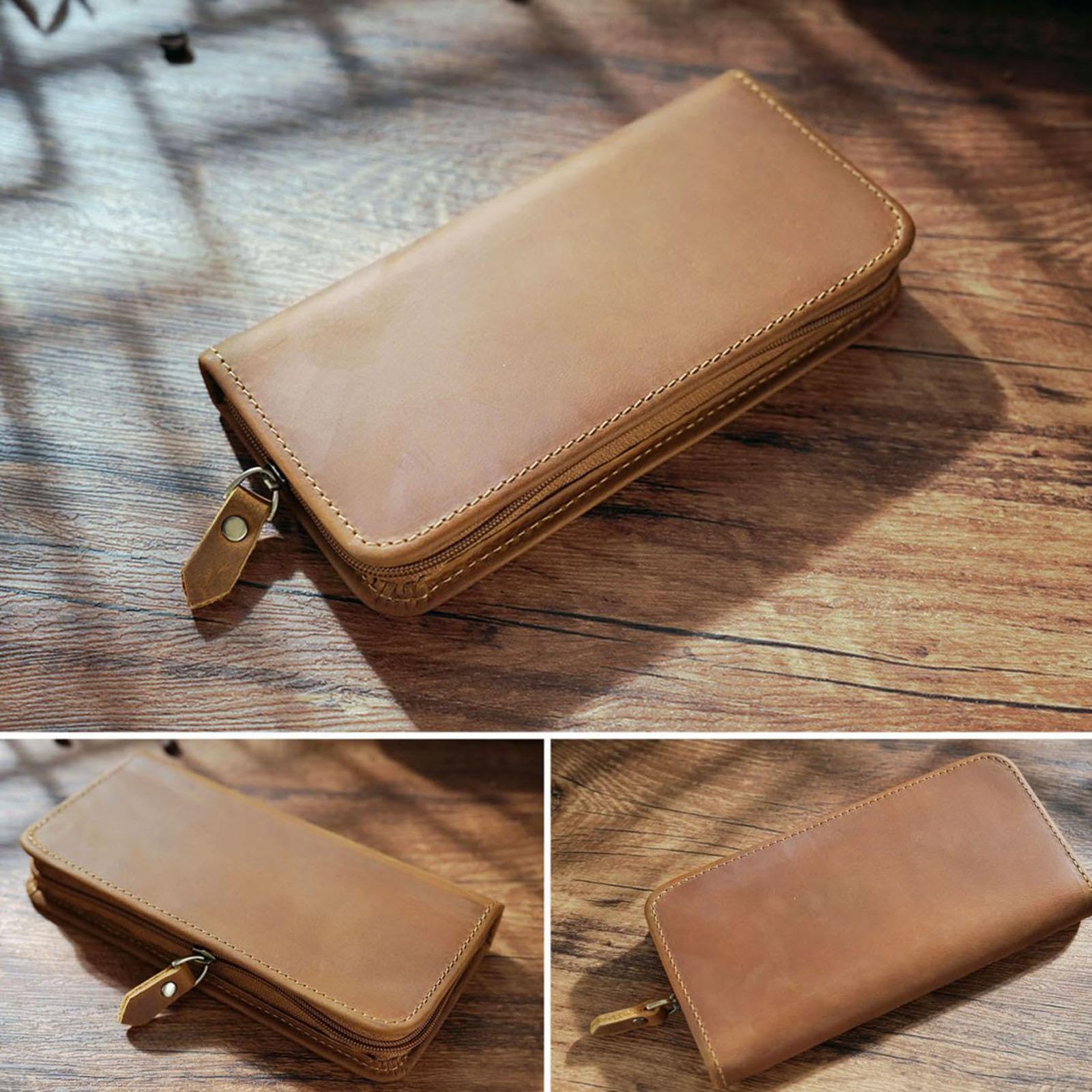Astuccio in Pelle per Penne e Matite Borsa Organizer Vintage Con 3