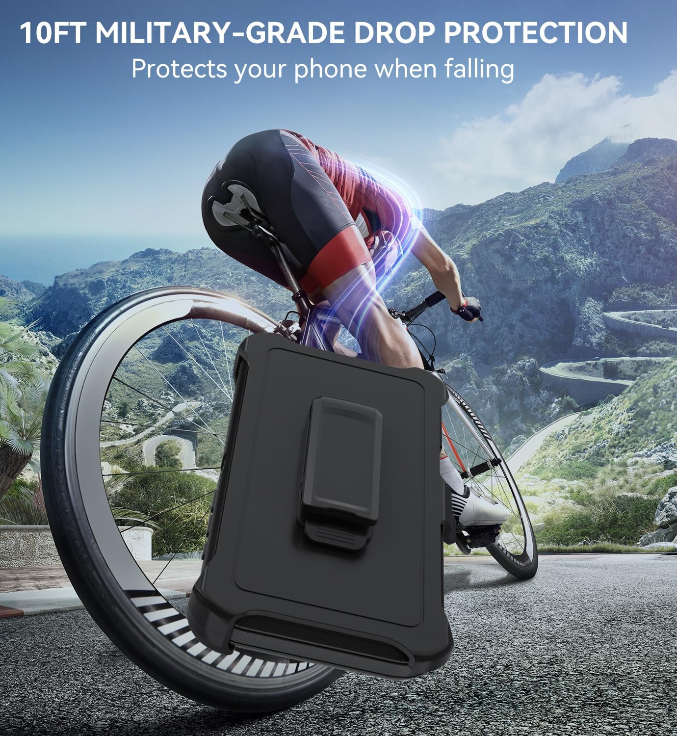 Magnetic for iPhone 13 Pro Case,with Belt Clip,[Compatible with Magsafe] W/Tempered Glass Screen Protector,Anti-Drop,Shockproof,Heavy Duty Protection (Black) - Image 6