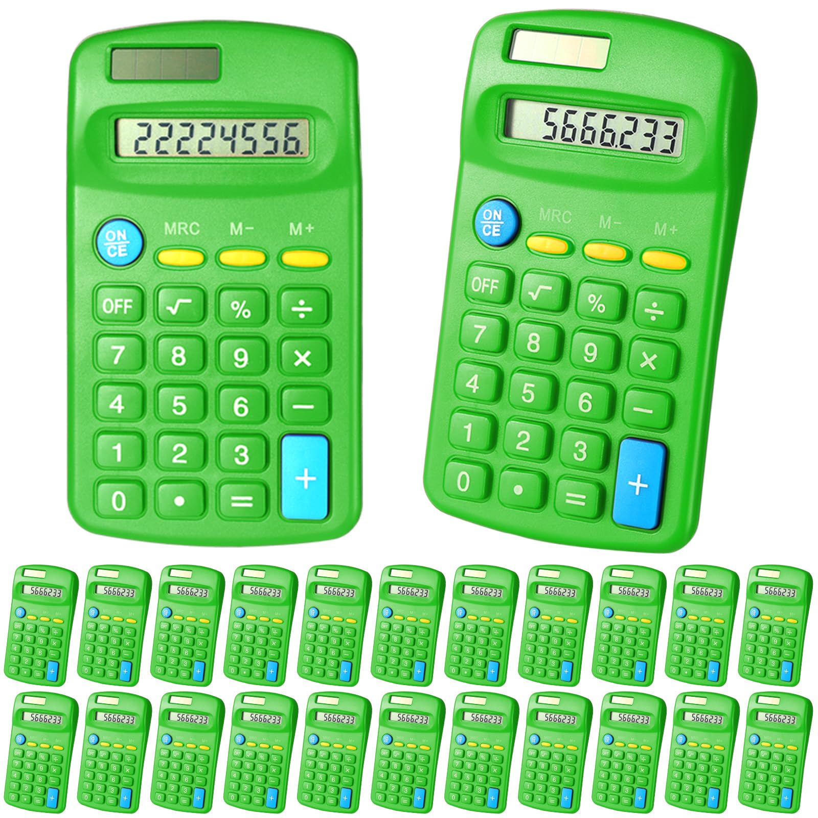 Copkim 24 calcolatrici di base per studenti, piccole calcolatrici tascabili, mini calcolatrici a doppia alimentazione, display a 8 cifre, calcolatrici da tavolo per scuola e casa (verde)