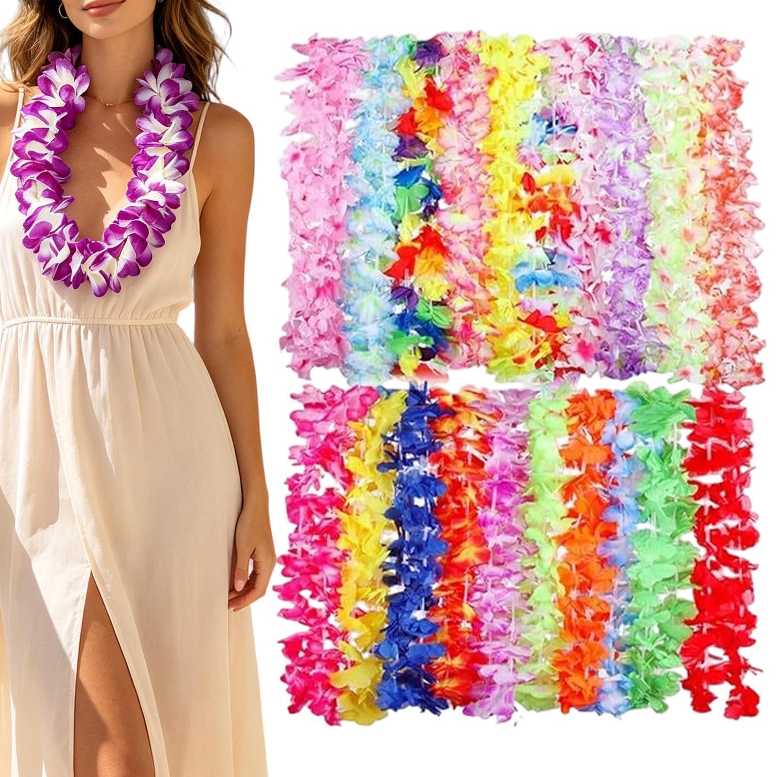 Collar hawaiano de flores para despedida de soltera y obsequios de bienvenida en fiestas