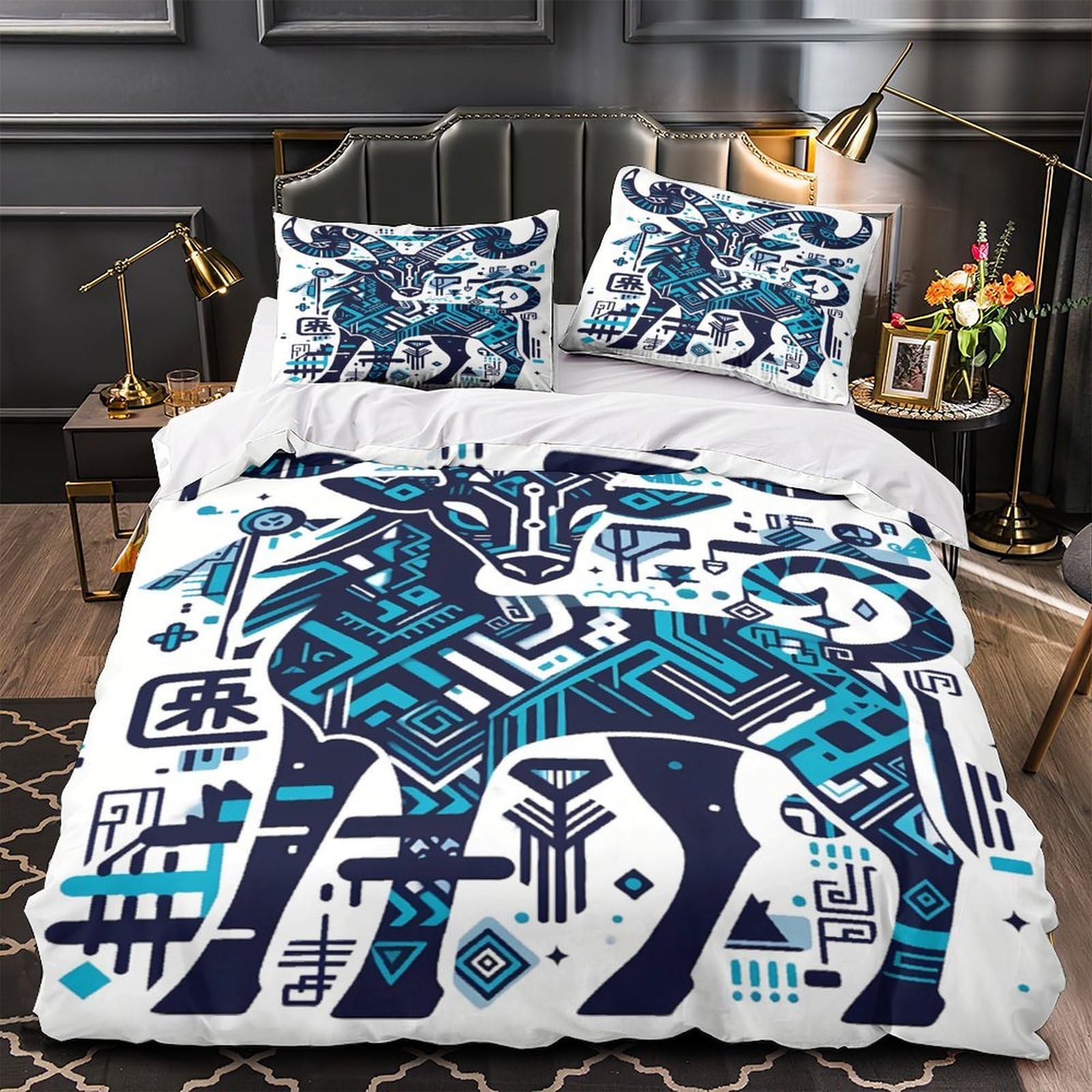 Housse de couette 3D super douce anti-acarien avec fermeture éclair 260x220