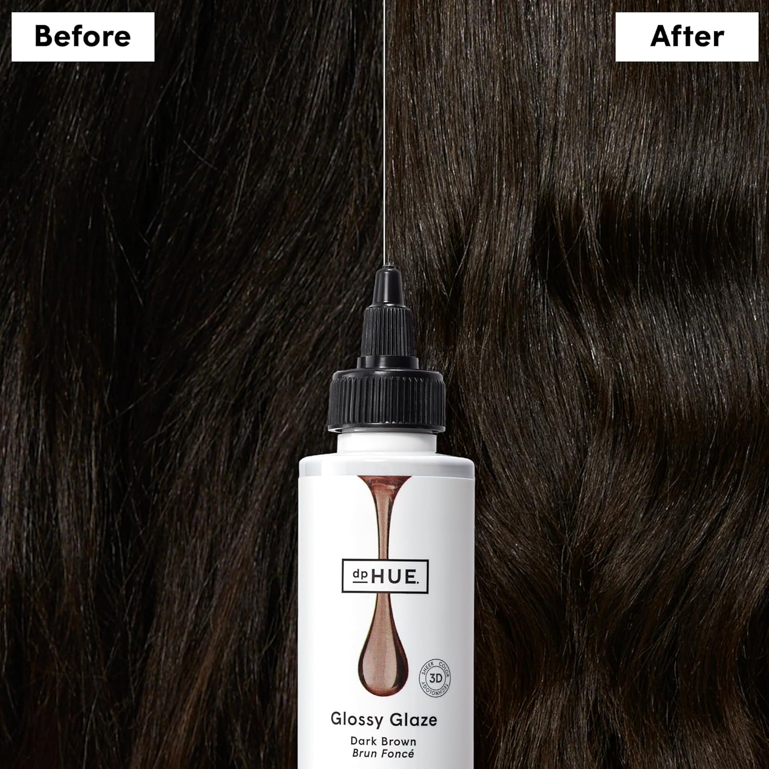 dpHUE Gloss+, Dark Brown (6.5 oz) + Glossy Glaze, Dark Brown (4 fl oz) - Paraben, SLS & SLES Sulfate Free - Leaping Bunny Certified