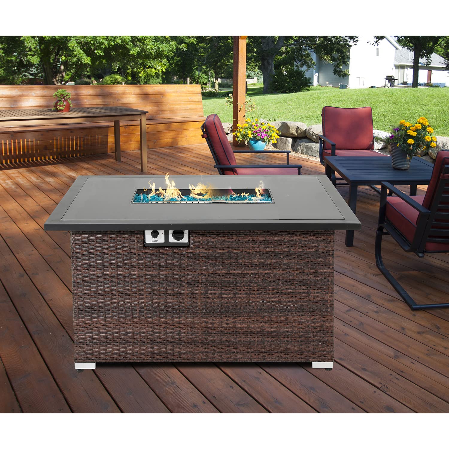 テーブル・チェア・ハンモック Coleman FIRE PLACE TABLE Kenwood Dining Height Fire Pit Table | Outdoor GreatRooms