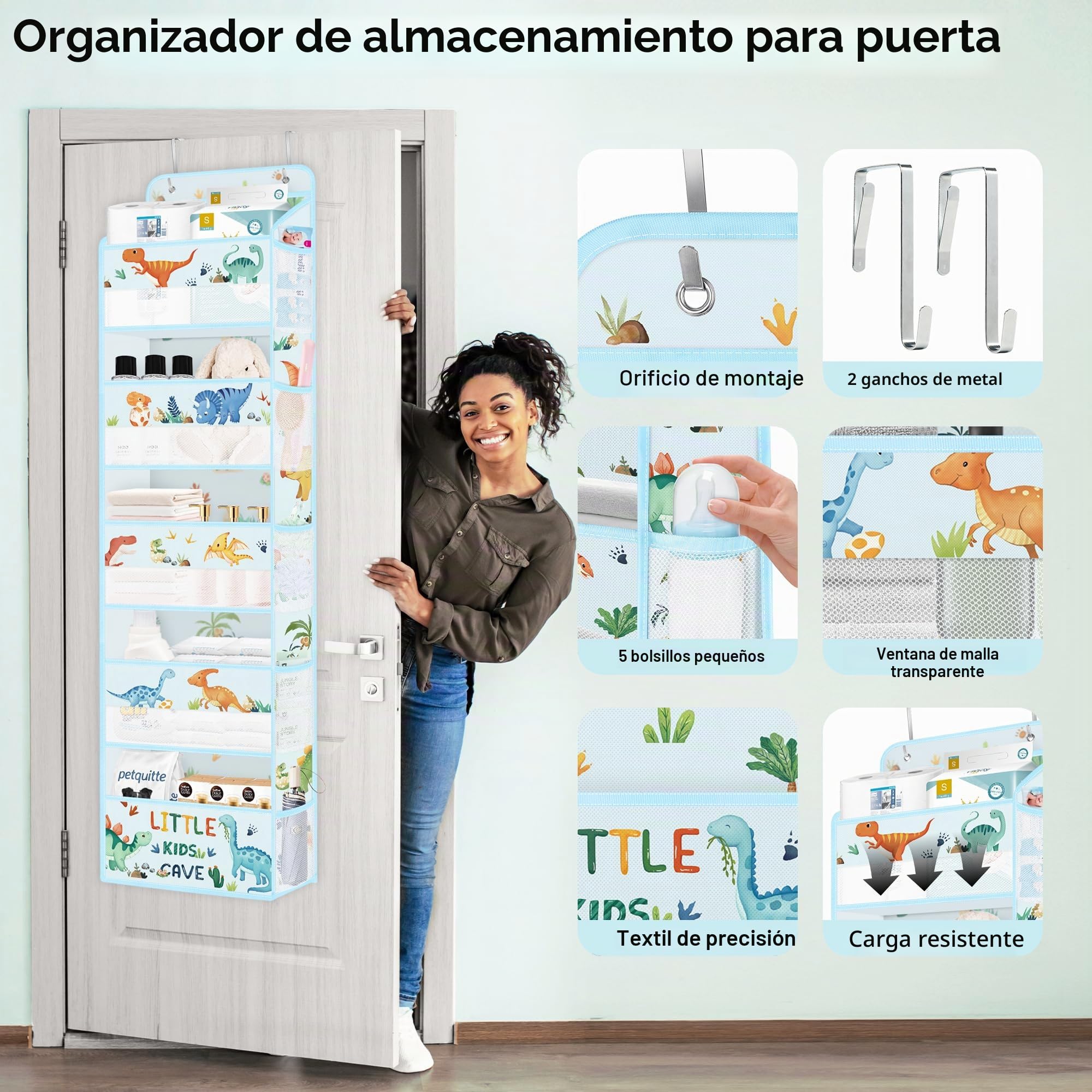 Clastyle Organizador Colgante Puerta Dinosaurio Bolsa Almacenamiento